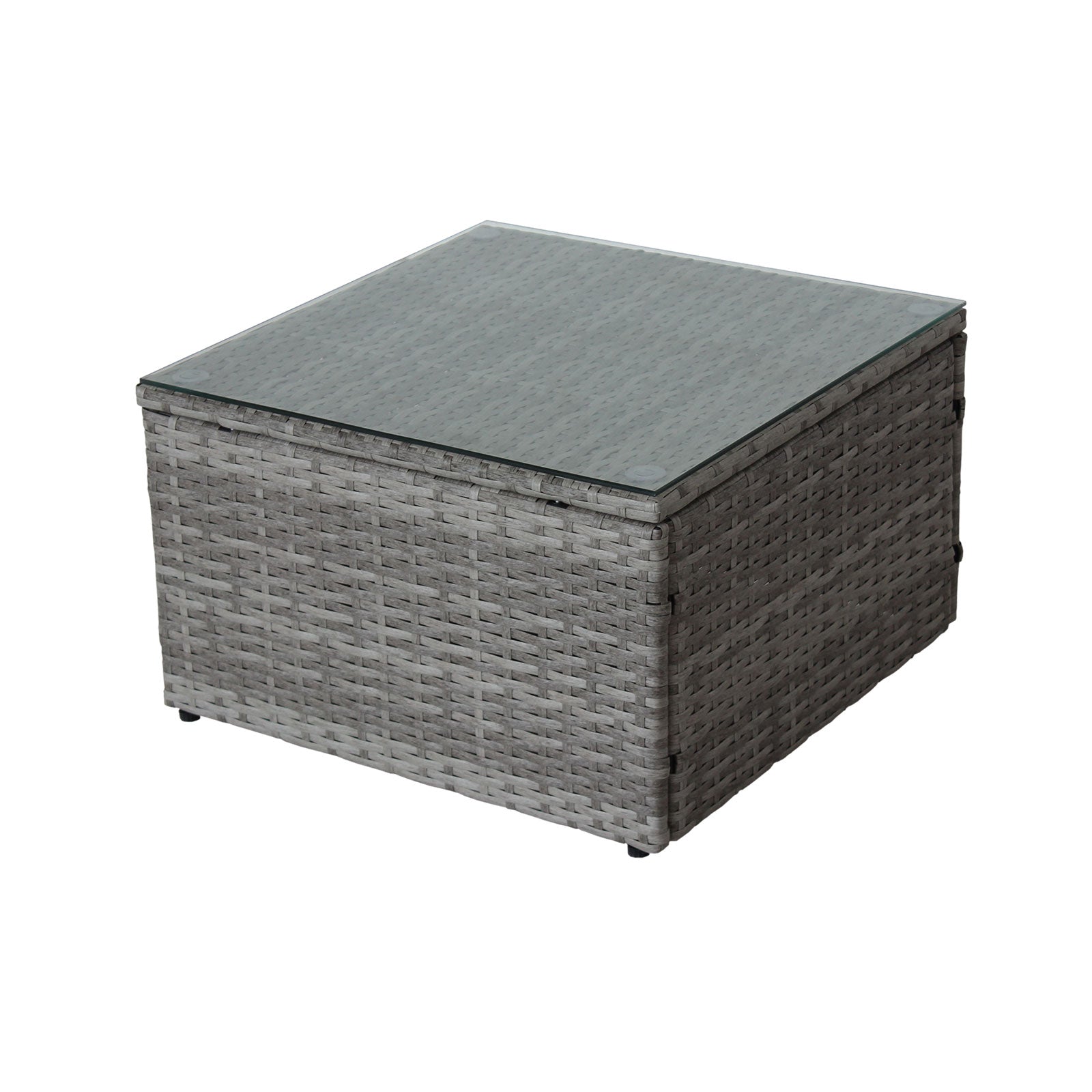 4 Piece Patio Sectional Sofa Set with Storage Box - Grey