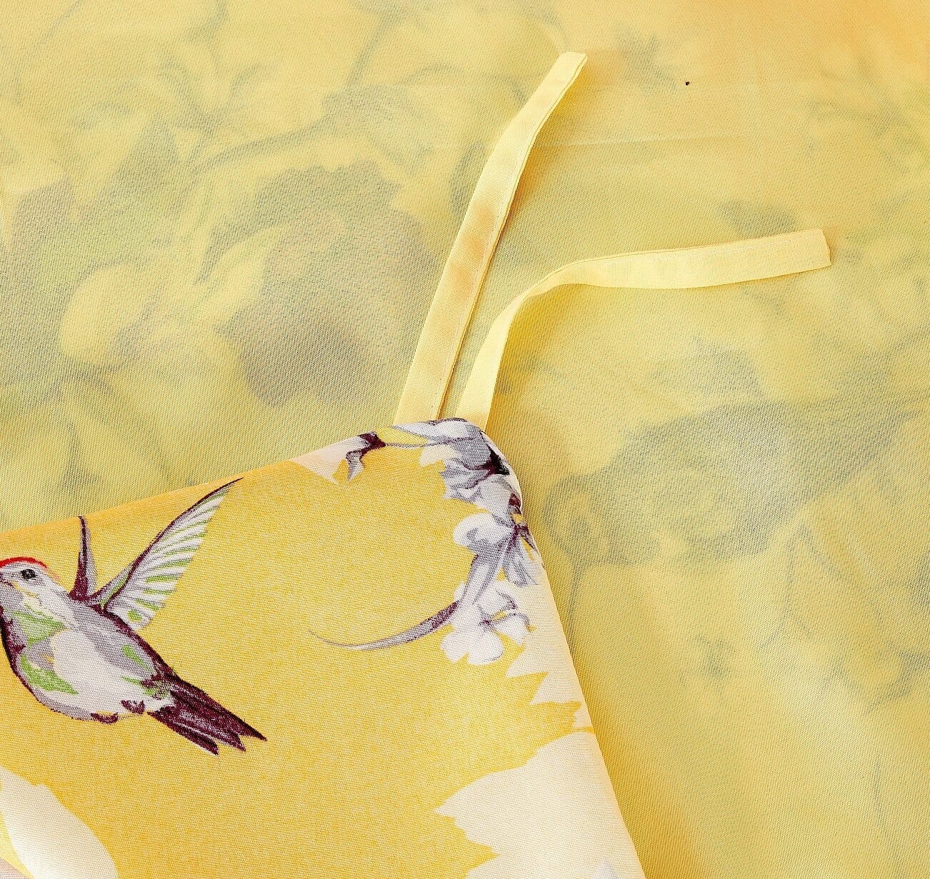 Sunshine Yellow Hummingbirds Floral Duvet Cover & Fitted Flat Bed Sheets Set