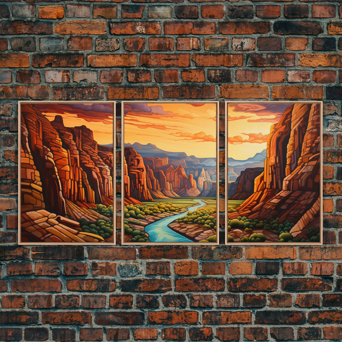 Canyon Art, Canvas Print, 3 Piece Wall Art