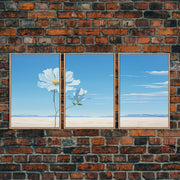Flower Art Print, Canvas Print, 3 Piece Wall Art