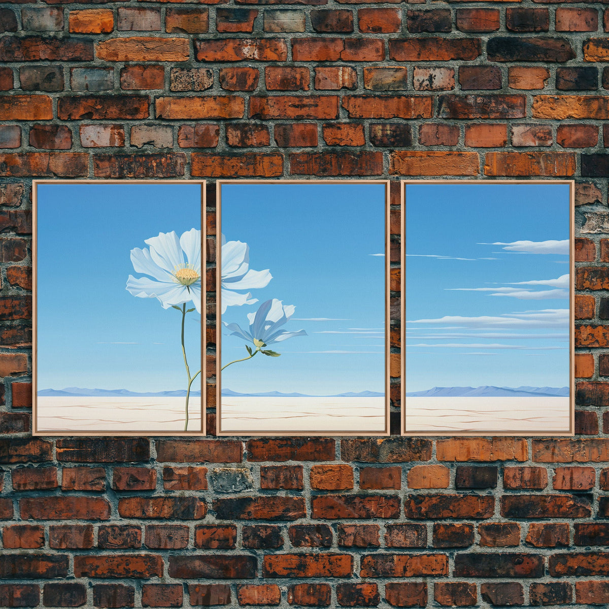 Flower Art Print, Canvas Print, 3 Piece Wall Art