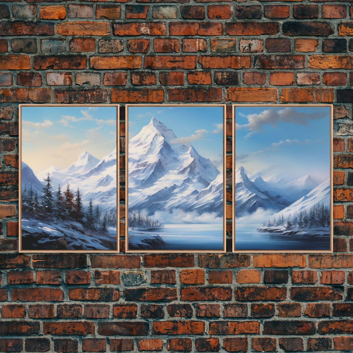 Winter Landscape, Canvas Print, 3 Piece Wall Art
