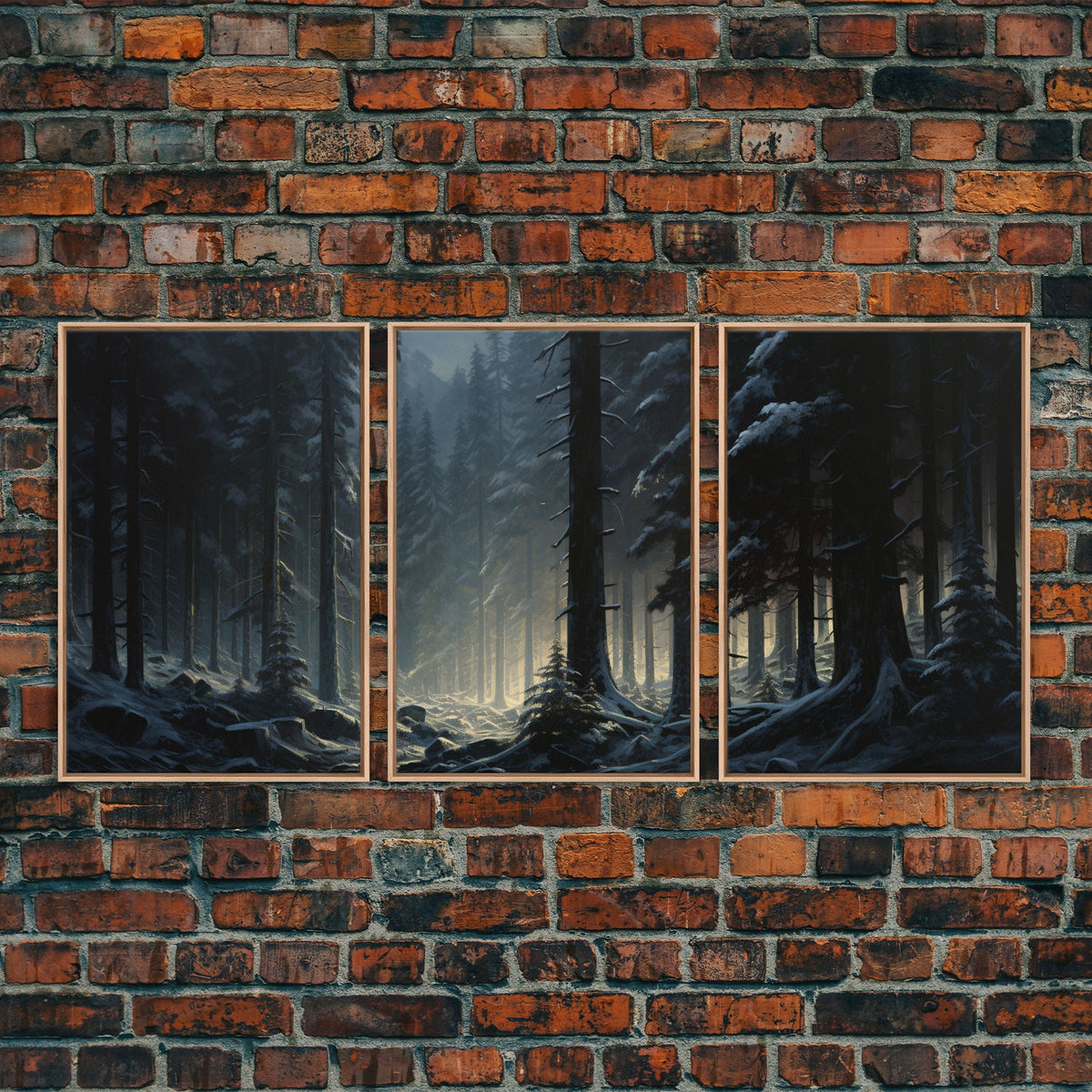 Framed Canvas Print, Wall Art Set of 3