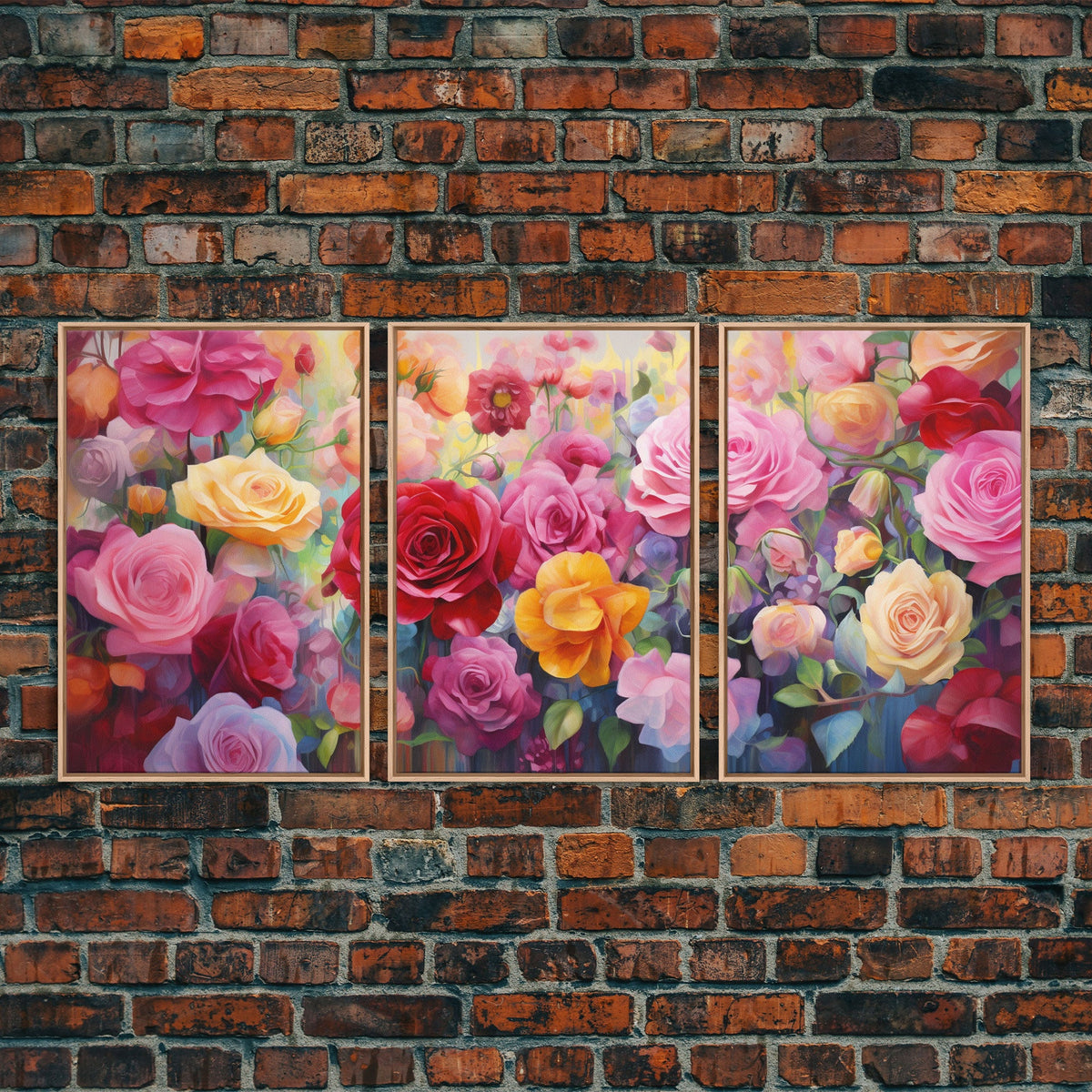 Roses Wall Art, Canvas Print, 3 Piece Wall Art