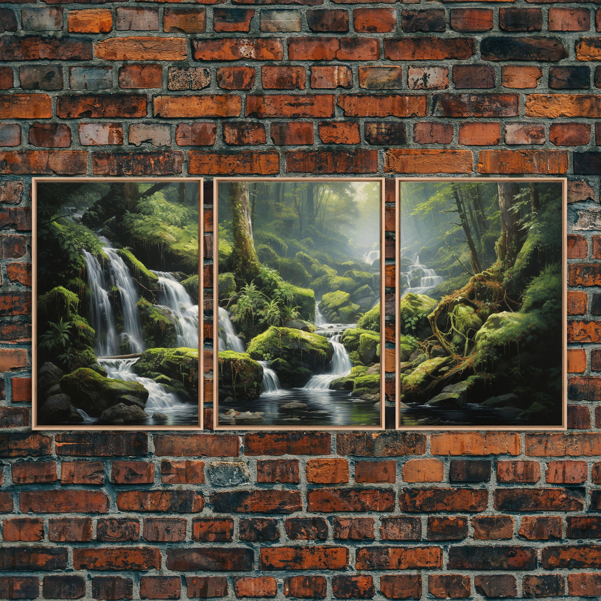 Waterfalls Wall Art, Canvas Print, 3 Piece Wall Art