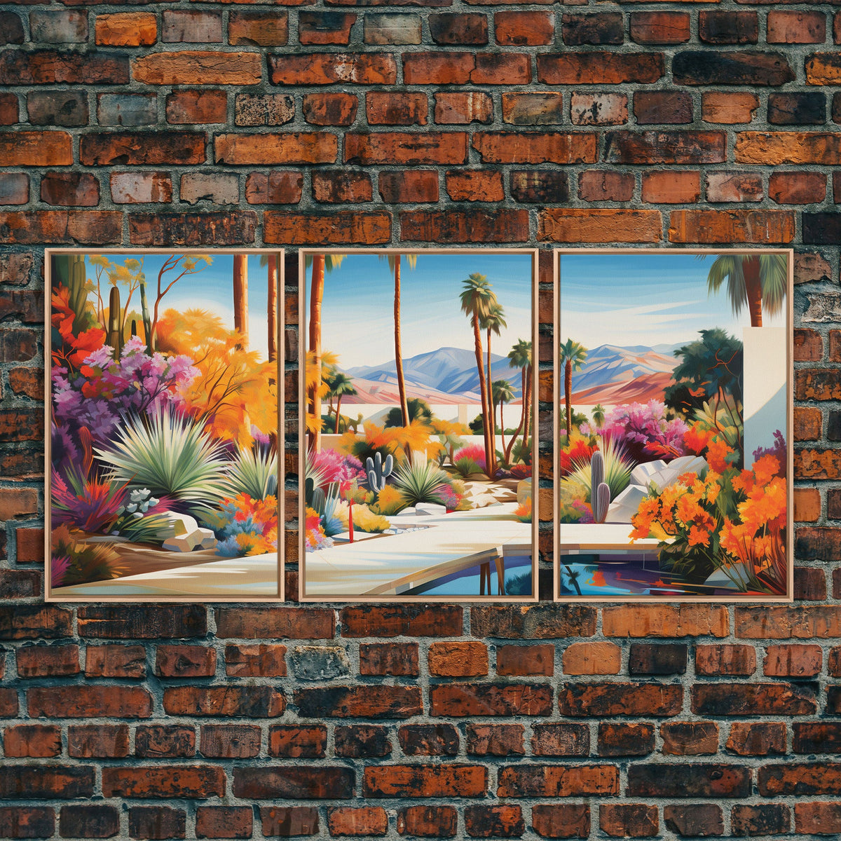 Palm Trees Art, Canvas Print, 3 Piece Wall Art