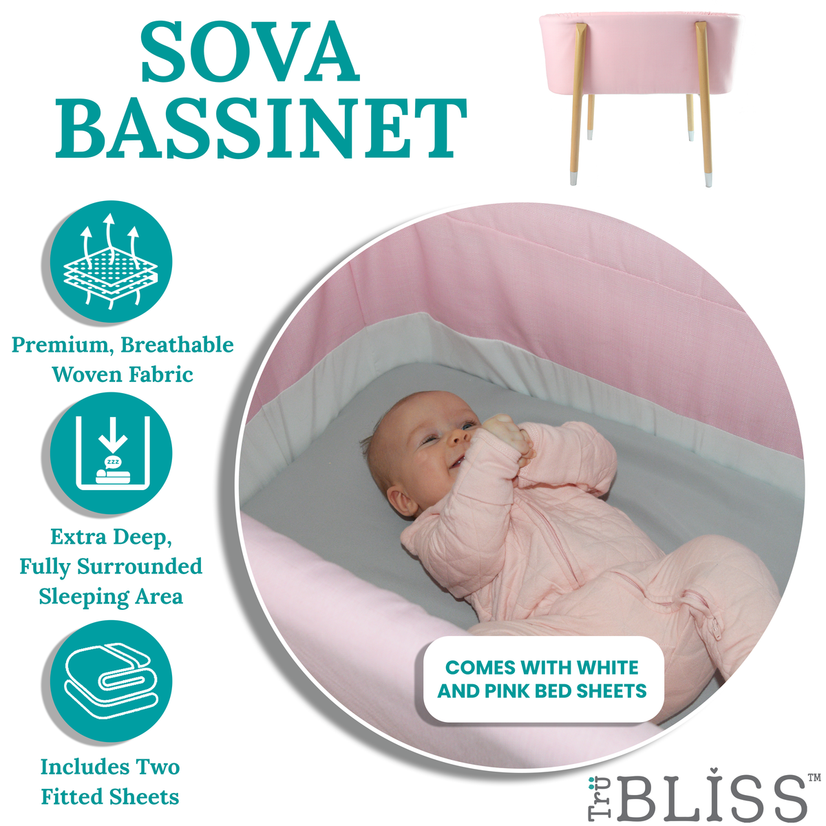 TruBliss® SOVA Bassinet - Newborn to 5 months