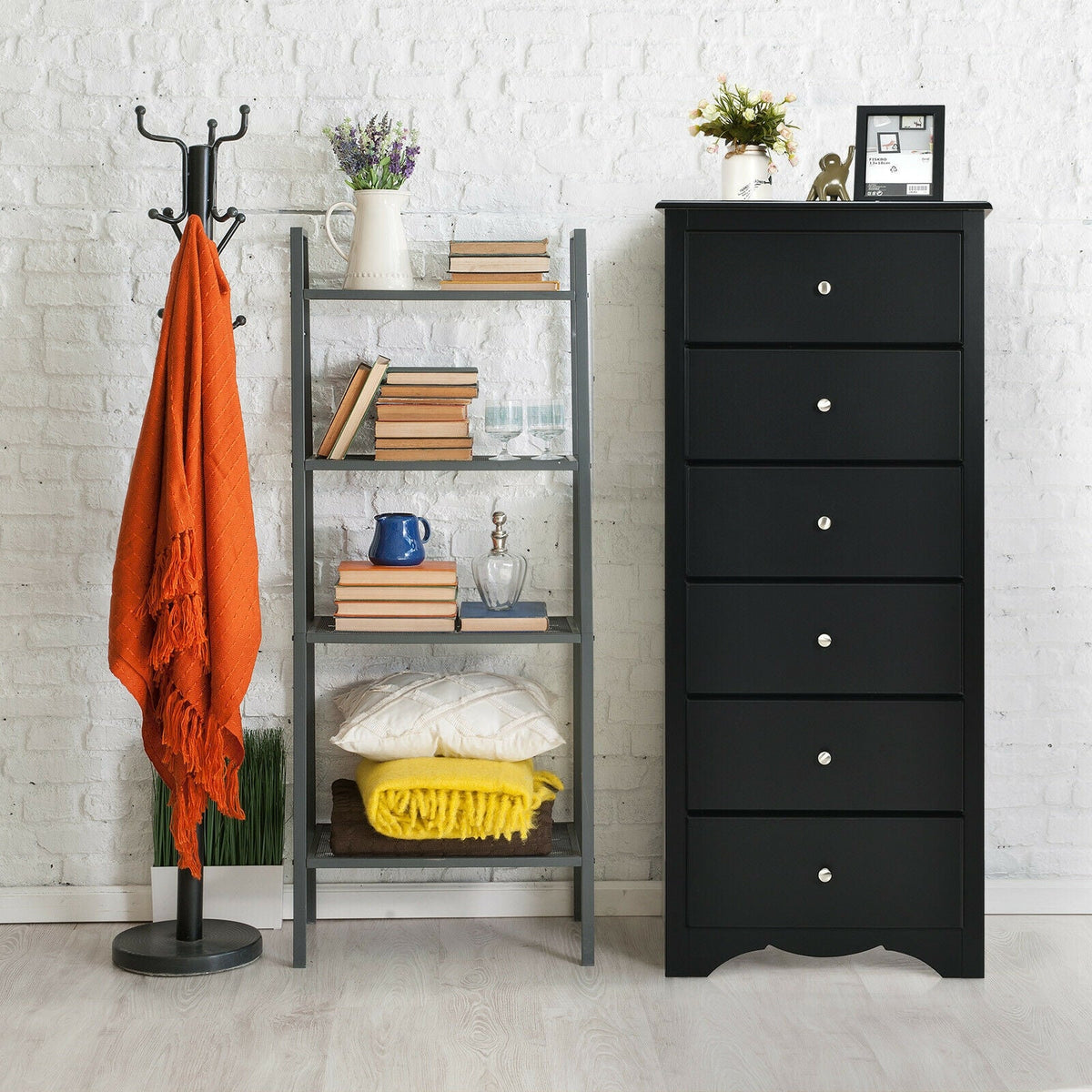 6 Drawers Chest Dresser - Black