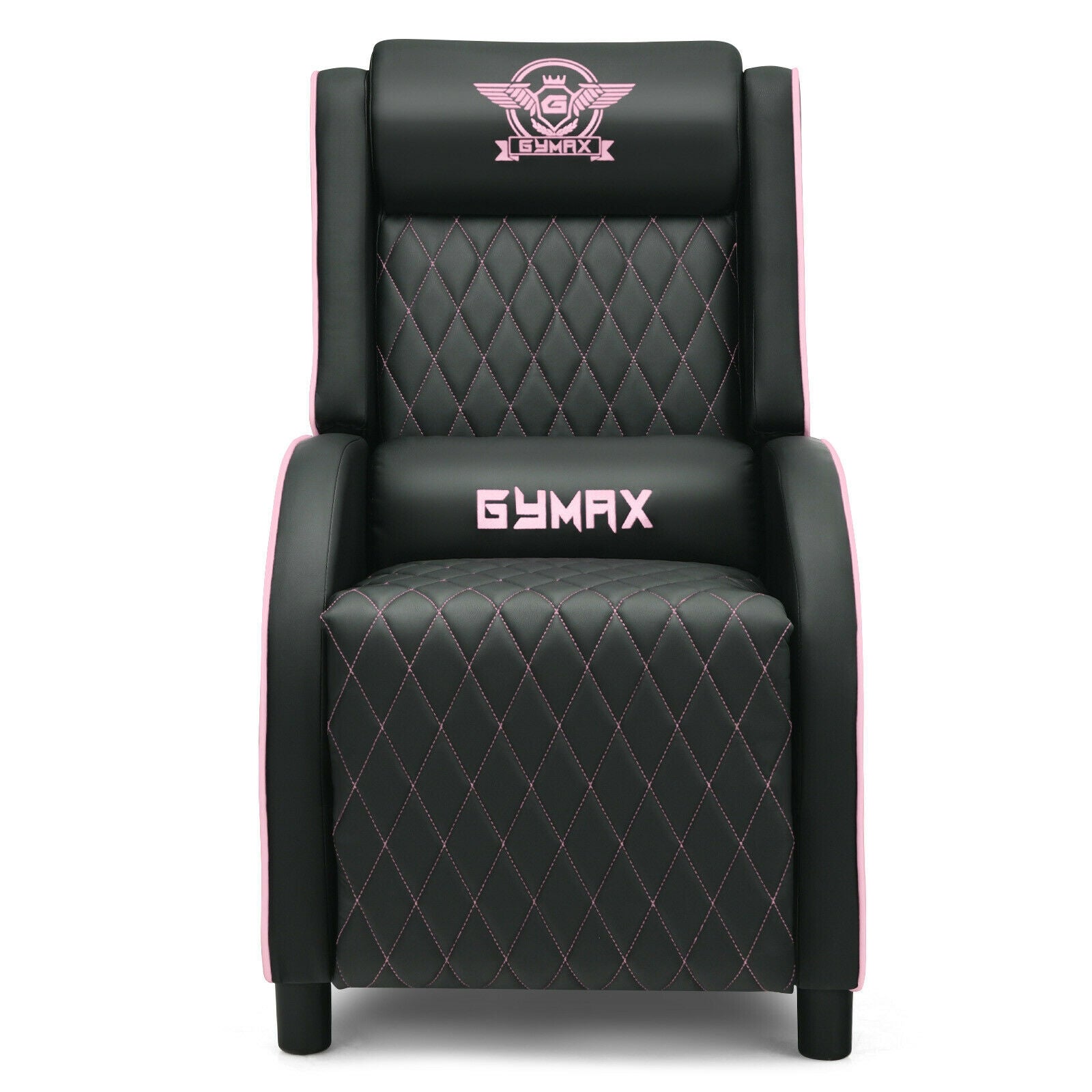 Pink Massage Gaming Recliner Chair with Headrest and Adjustable Backrest