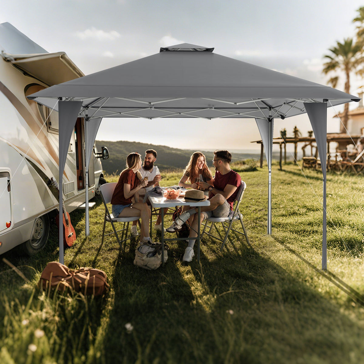 Pop up Gazebo with Portable Carrying Bag - Gray