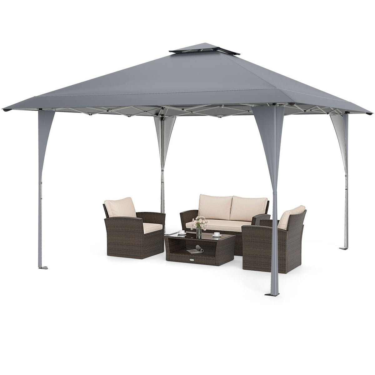 Pop up Gazebo with Portable Carrying Bag - Gray