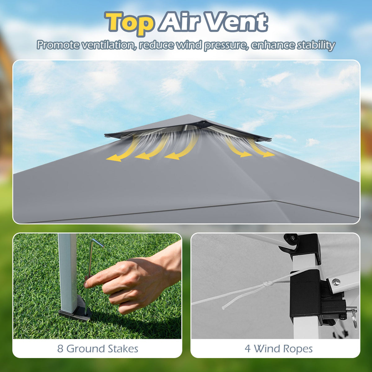 Pop up Gazebo with Portable Carrying Bag - Gray