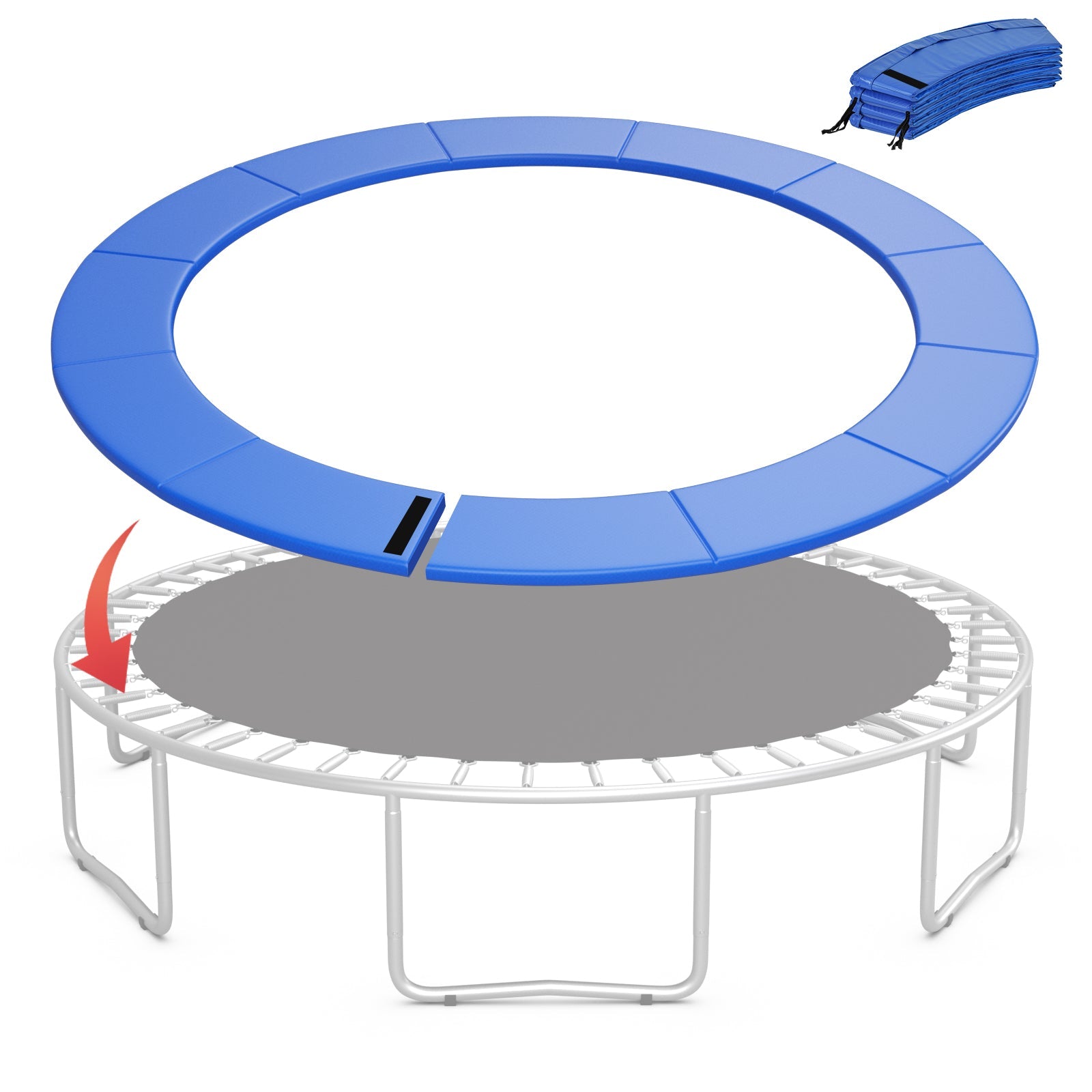 16 Feet Trampoline Pad Replacement Safety Pad with Fixing Straps (Blue)