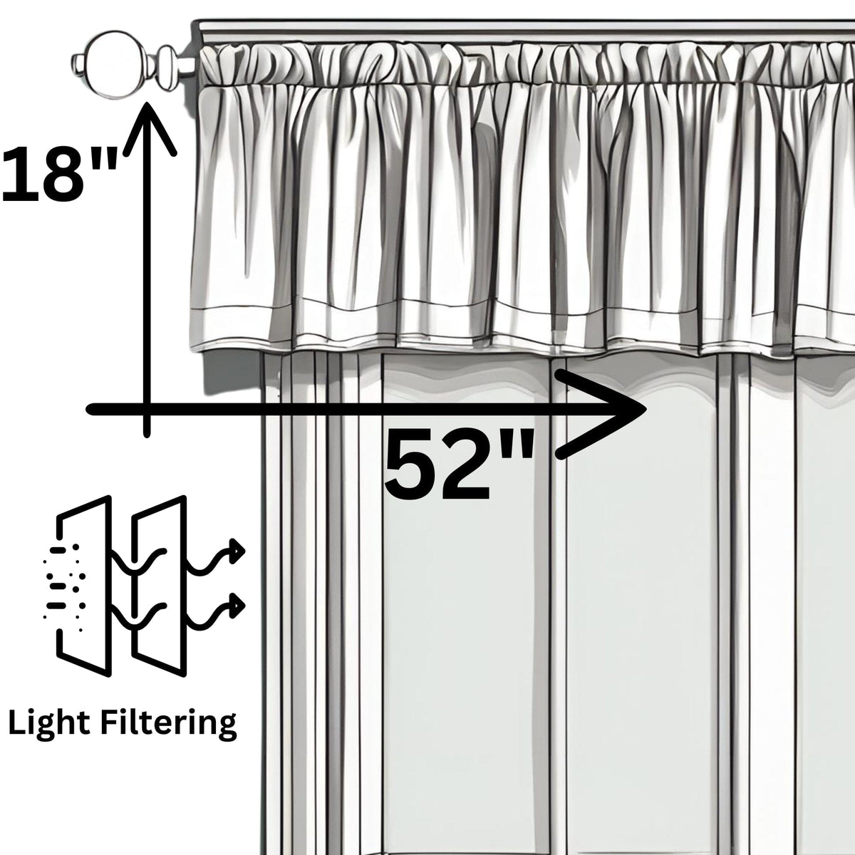Ivory Blue Elegance Mini Medallions Floral Window Curtain Valance