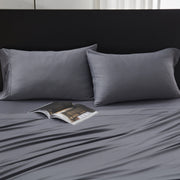 100% Microfiber Jersey Knit Sheet Set with Pillowcases - Grey