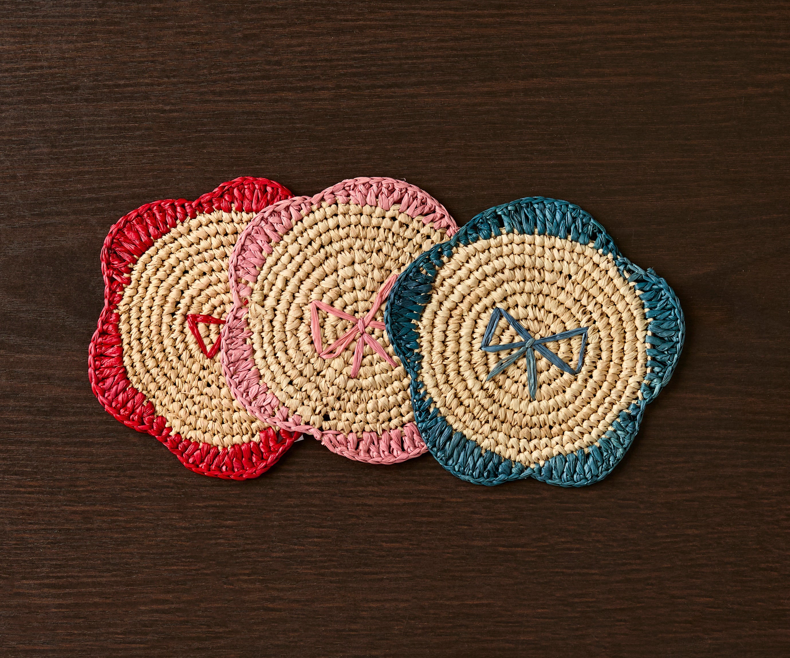 Handwoven Raffia Fringe Coaster