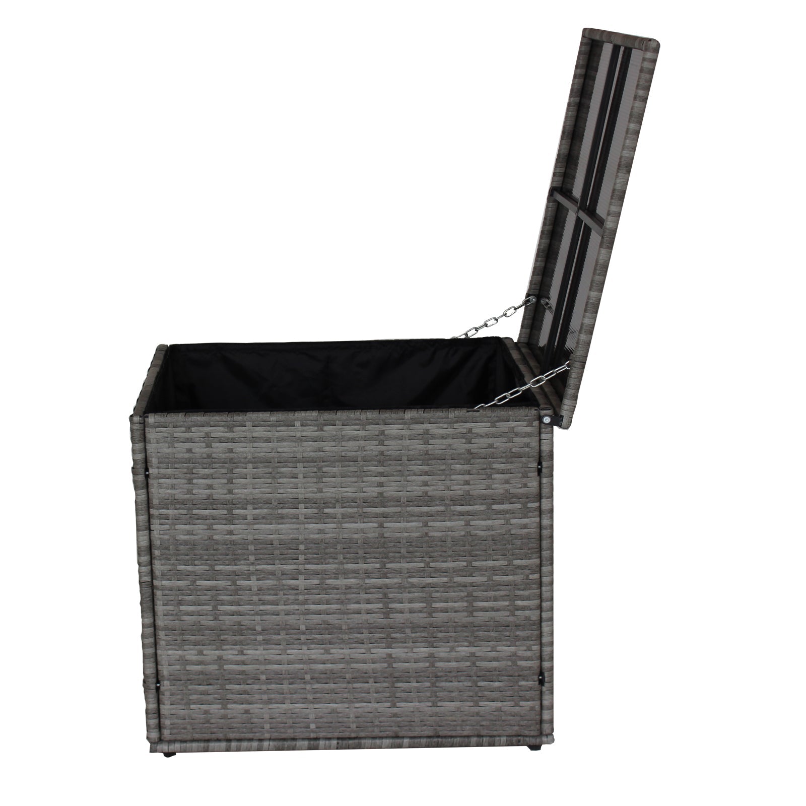 4 Piece Patio Sectional Sofa Set with Storage Box - Grey