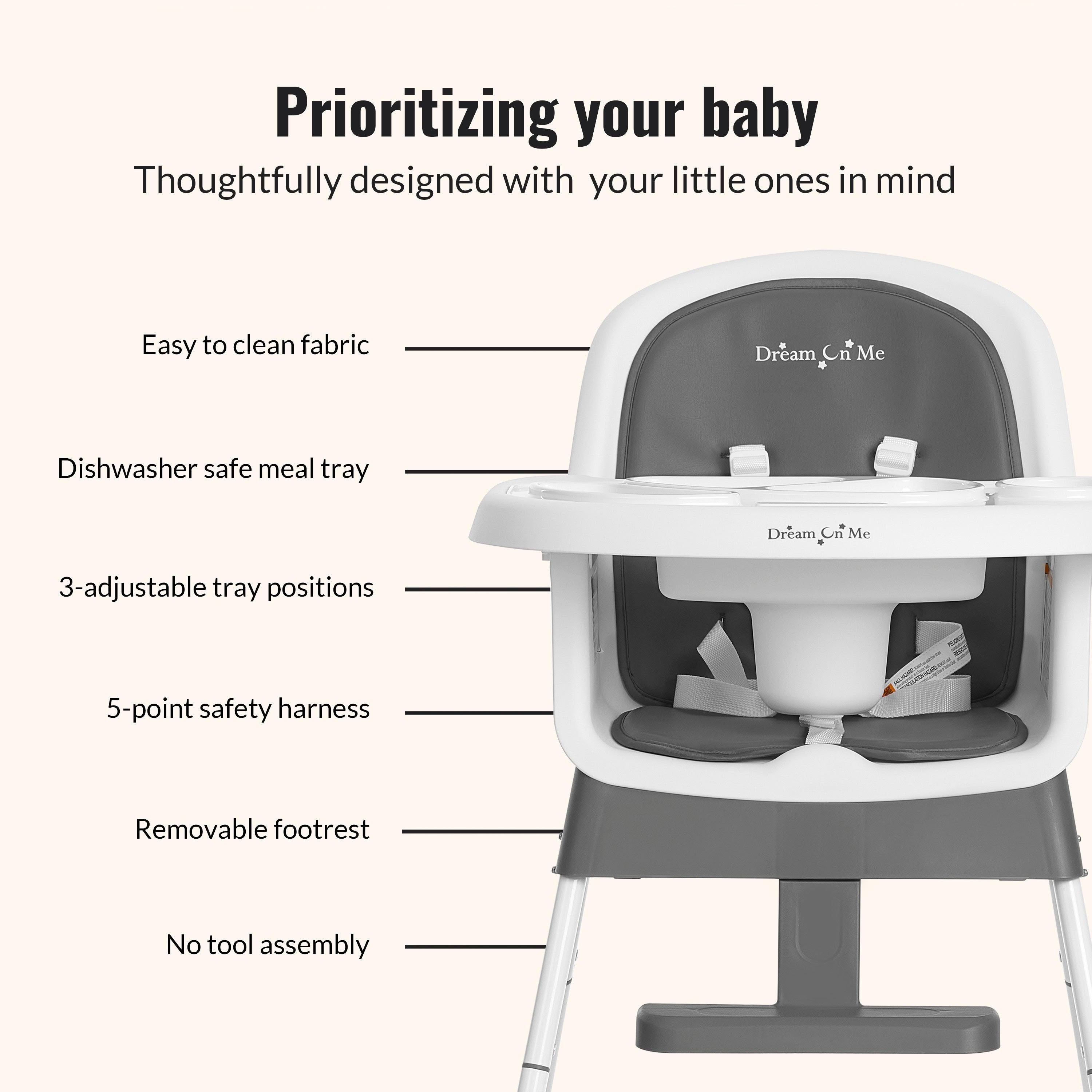 Dream On Me Curio Sit N Seek 3 in 1 Convertible Baby High Chair
