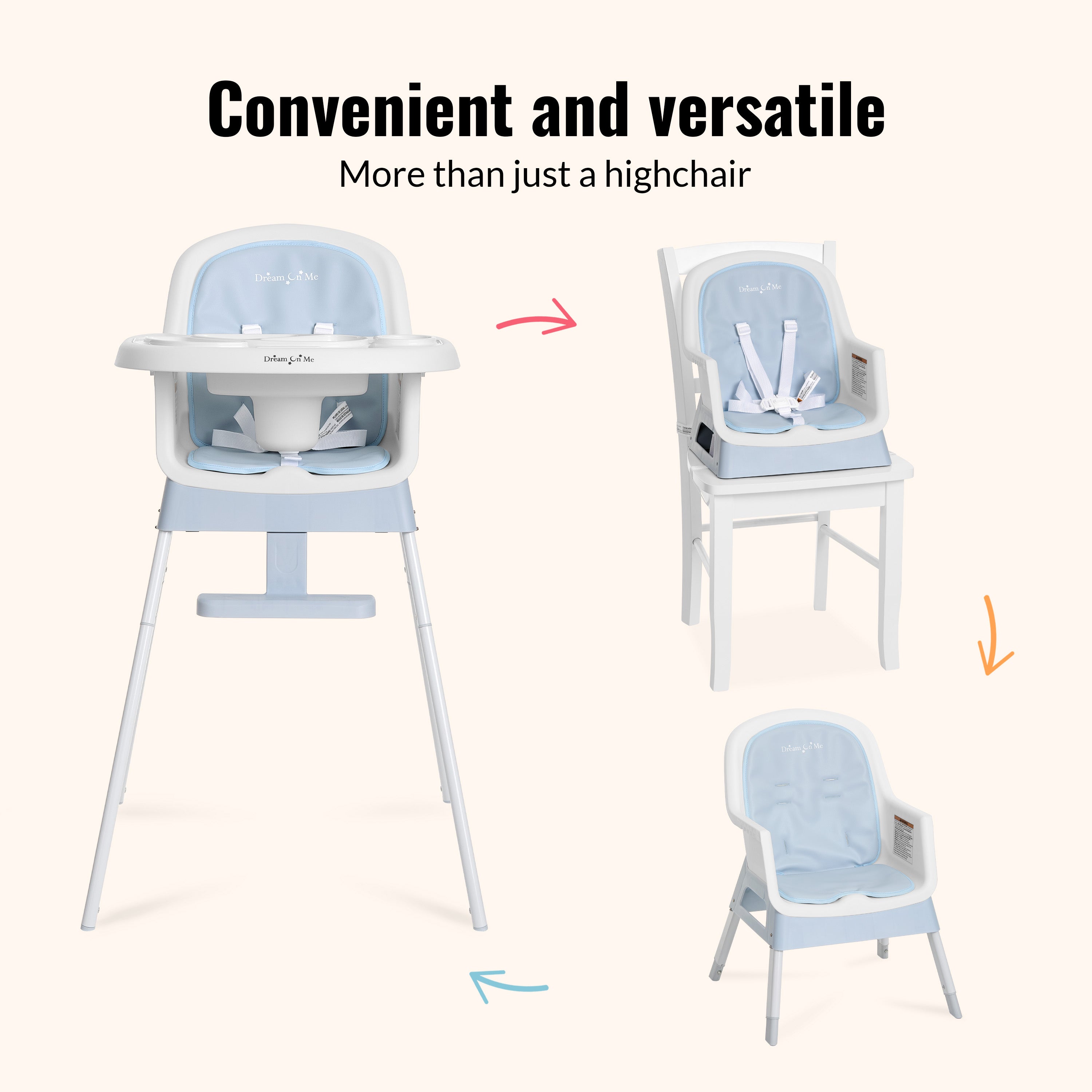 Dream On Me Curio Sit N Seek 3 in 1 Convertible Baby High Chair