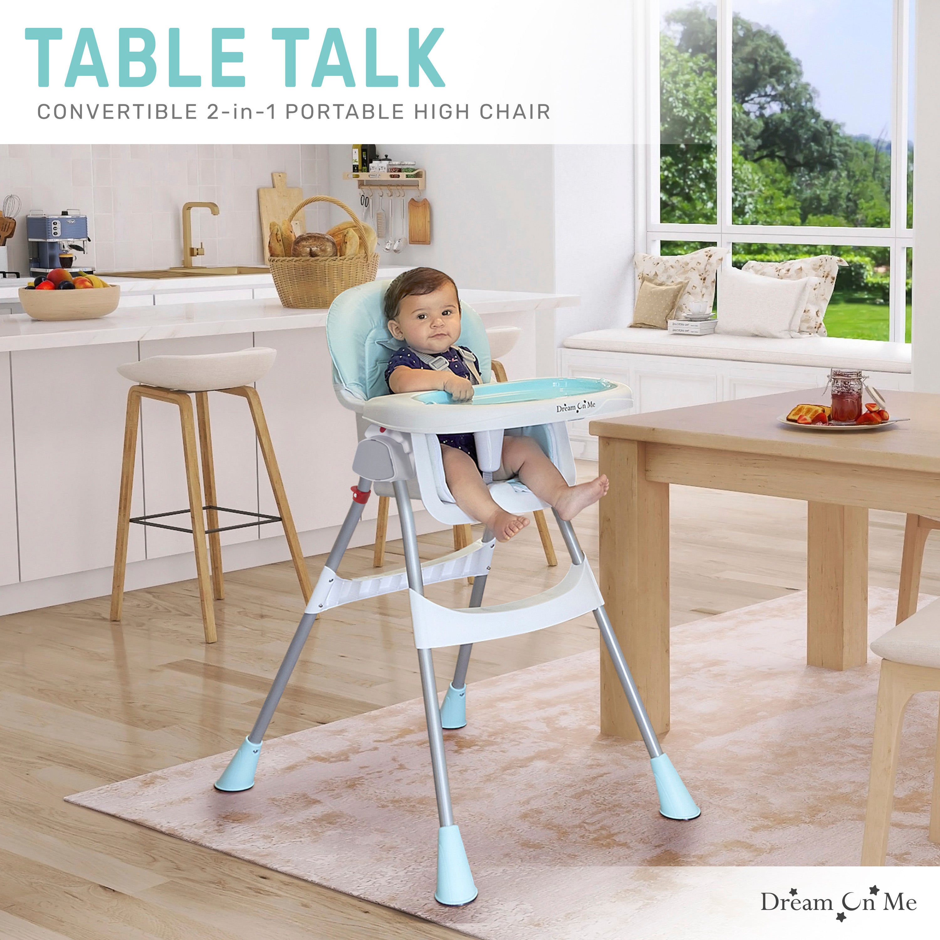 Dream On Me Portable 2-In-1 Table Talk High Chair
