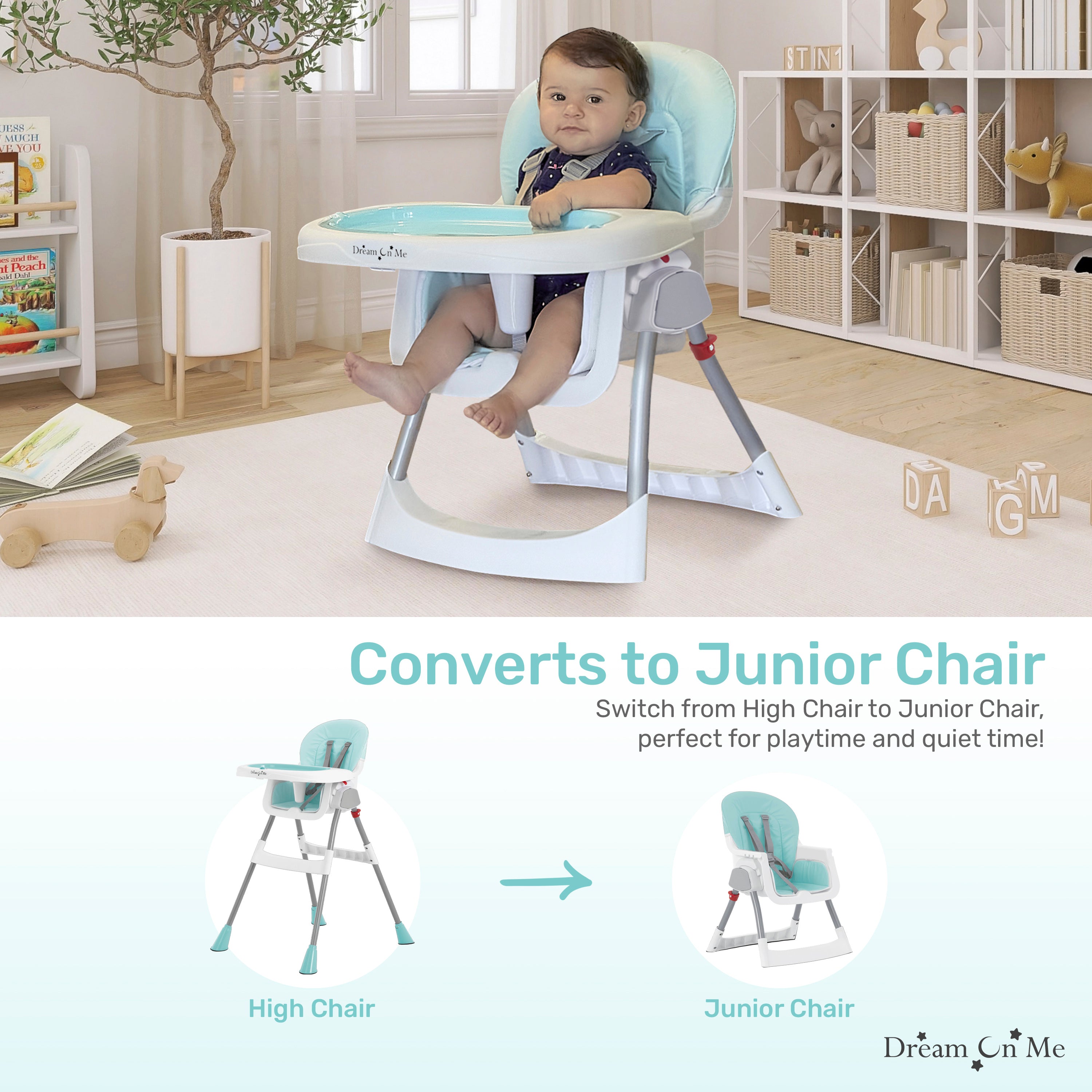Dream On Me Portable 2-In-1 Table Talk High Chair
