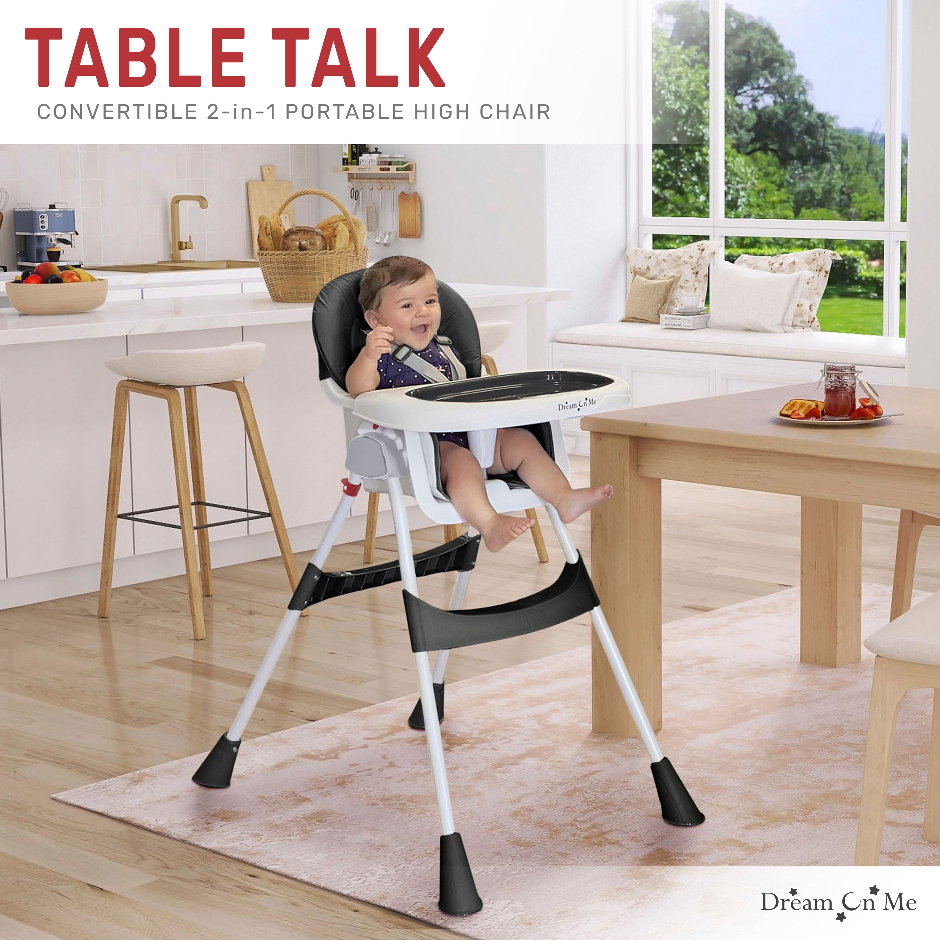 Dream On Me Portable 2-In-1 Table Talk High Chair