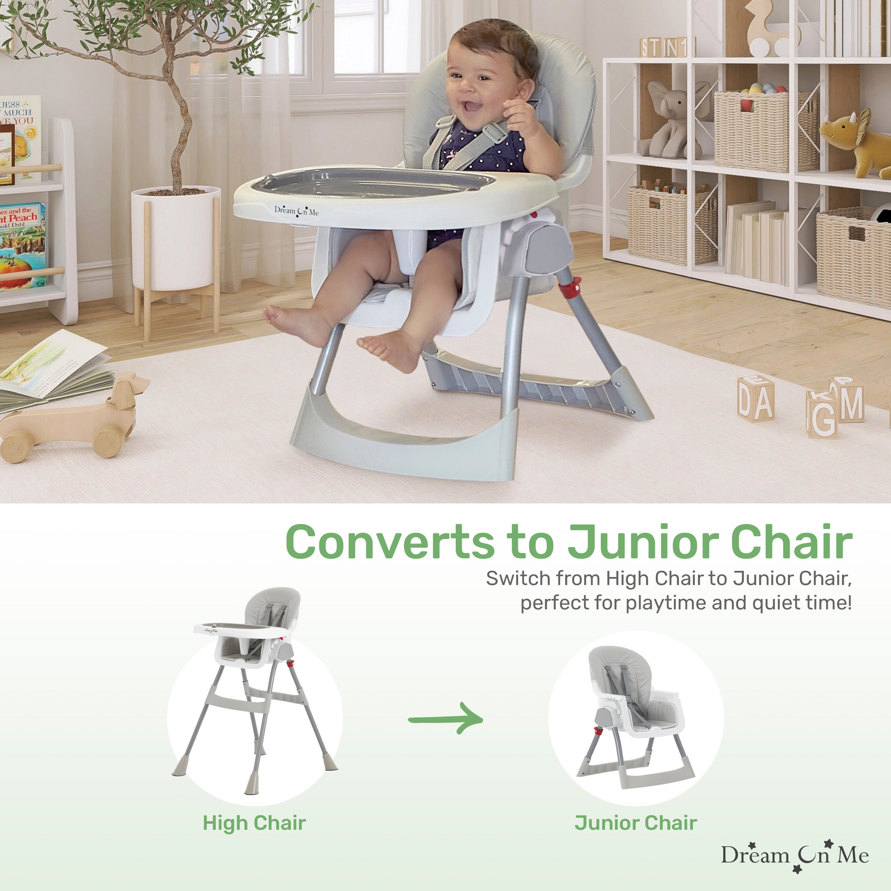 Dream On Me Portable 2-In-1 Table Talk High Chair