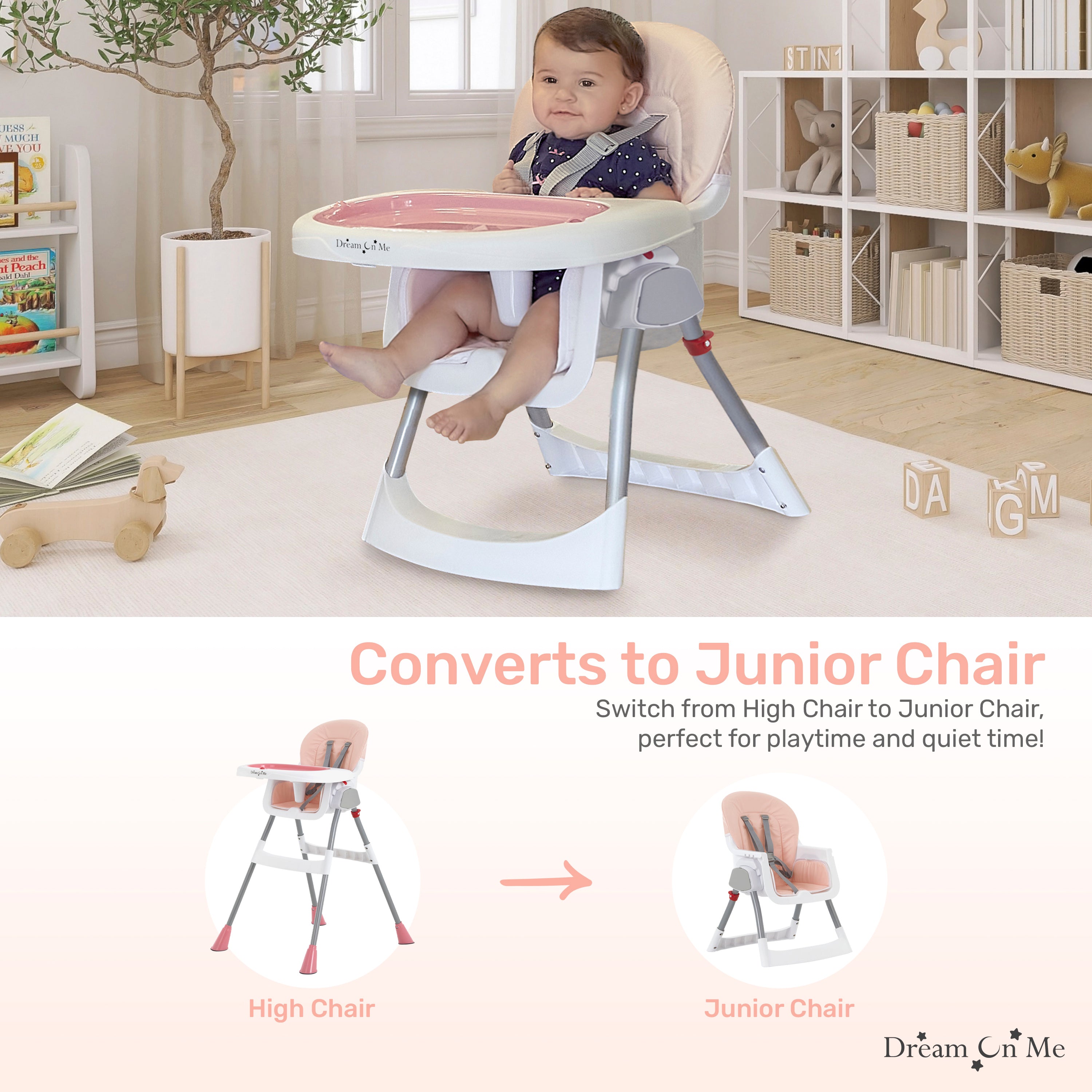 Dream On Me Portable 2-In-1 Table Talk High Chair