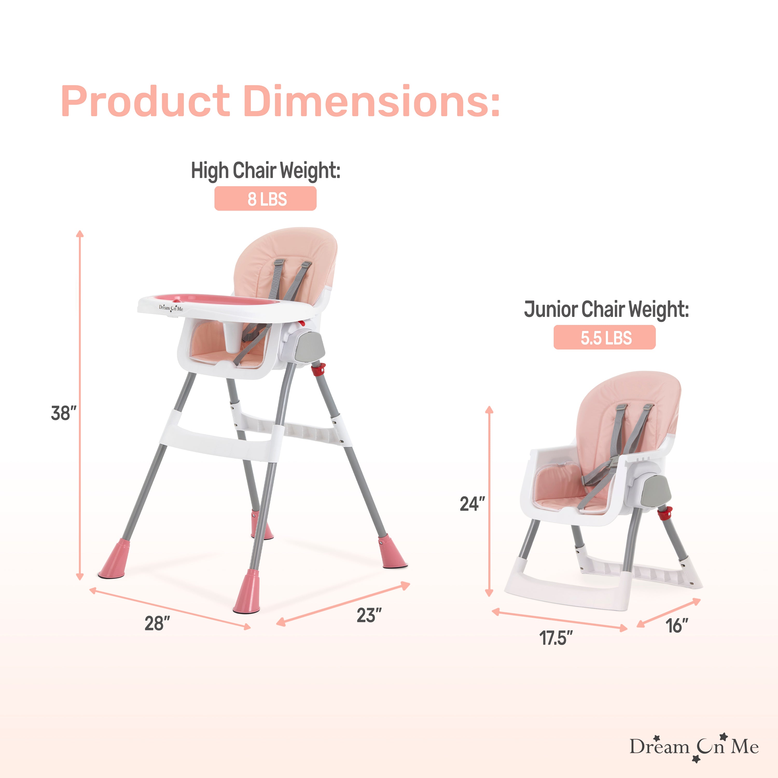 Dream On Me Portable 2-In-1 Table Talk High Chair