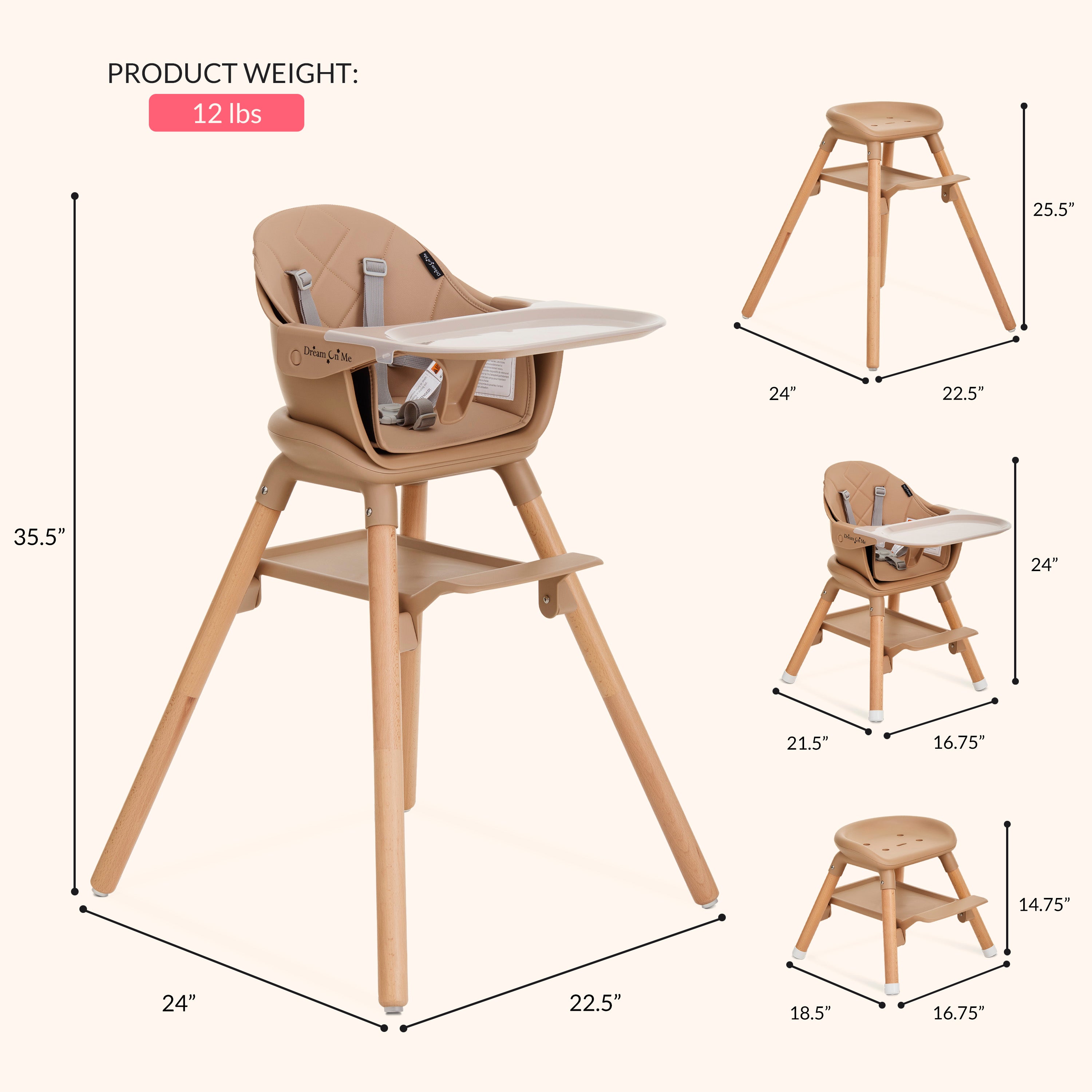 Dream On Me NibbleNest 3-in-1 High Chair