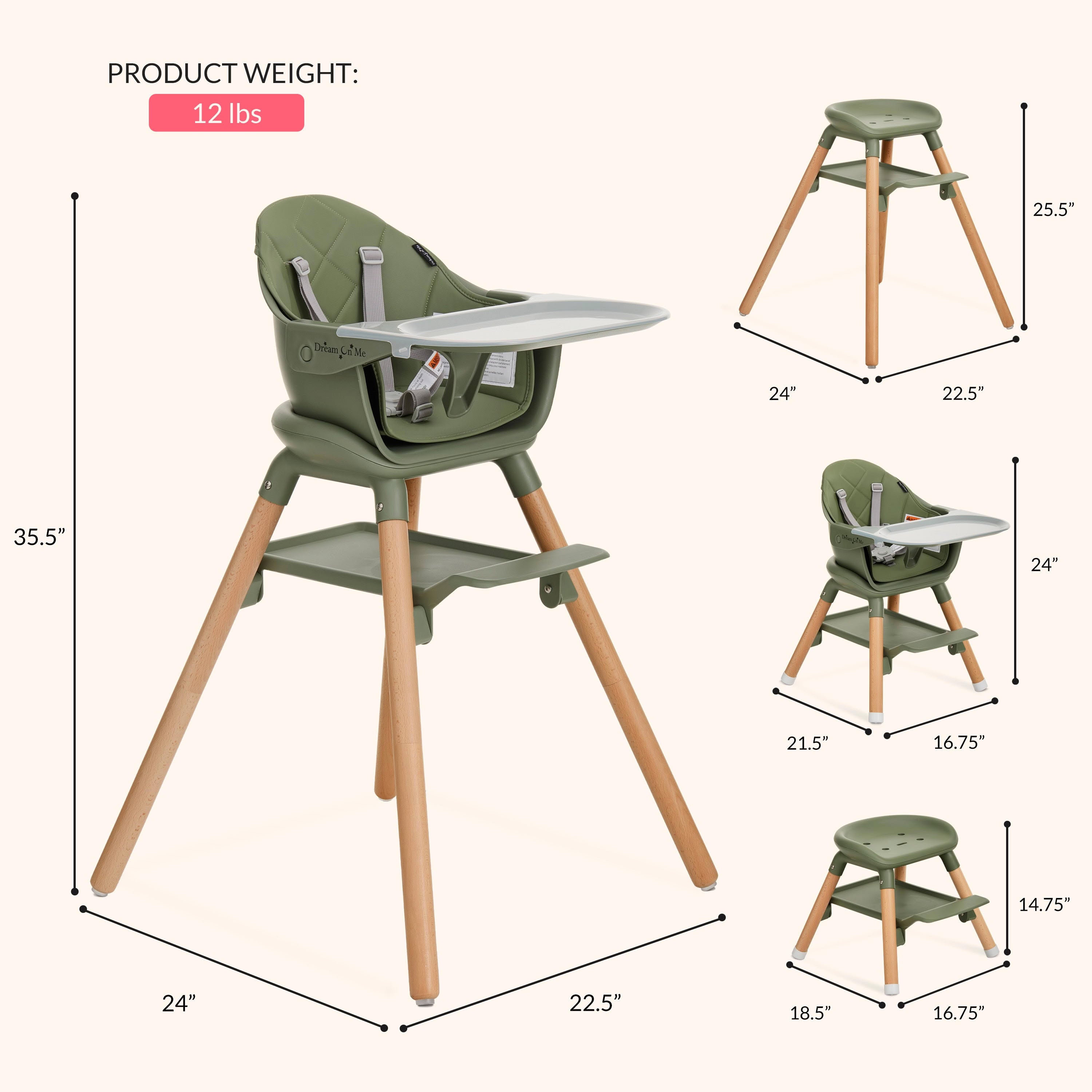 Dream On Me NibbleNest 3-in-1 High Chair