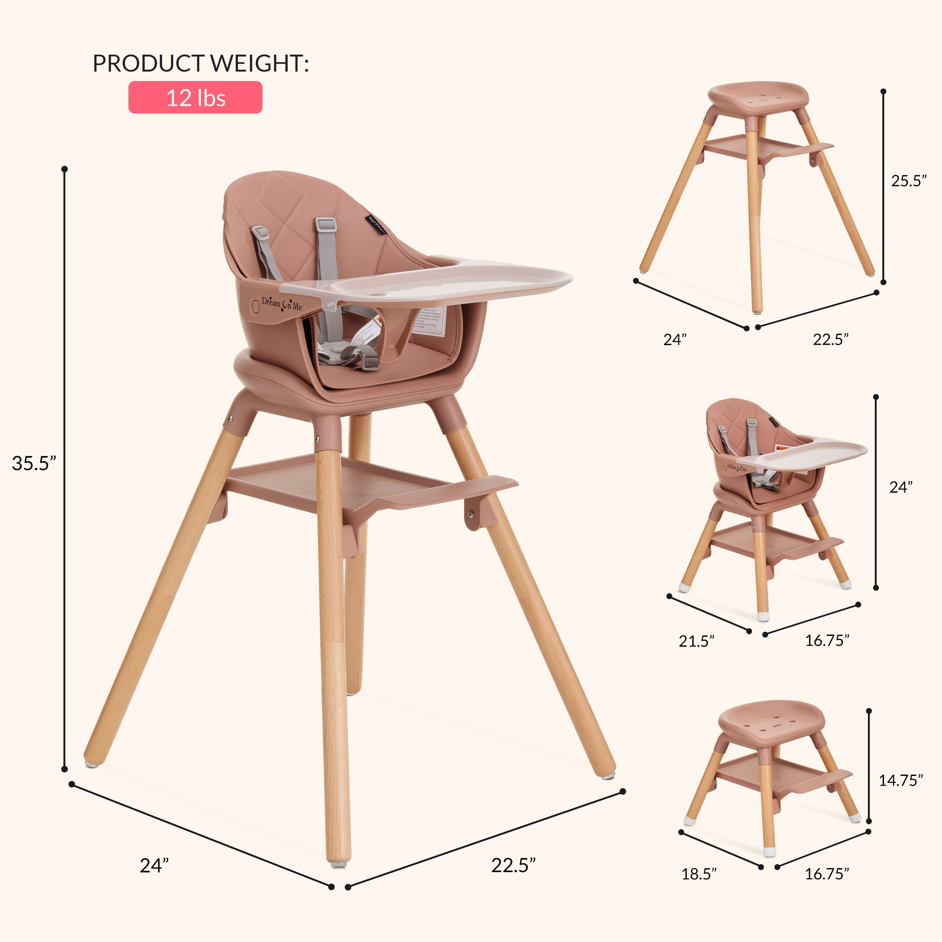 Dream On Me NibbleNest 3-in-1 High Chair