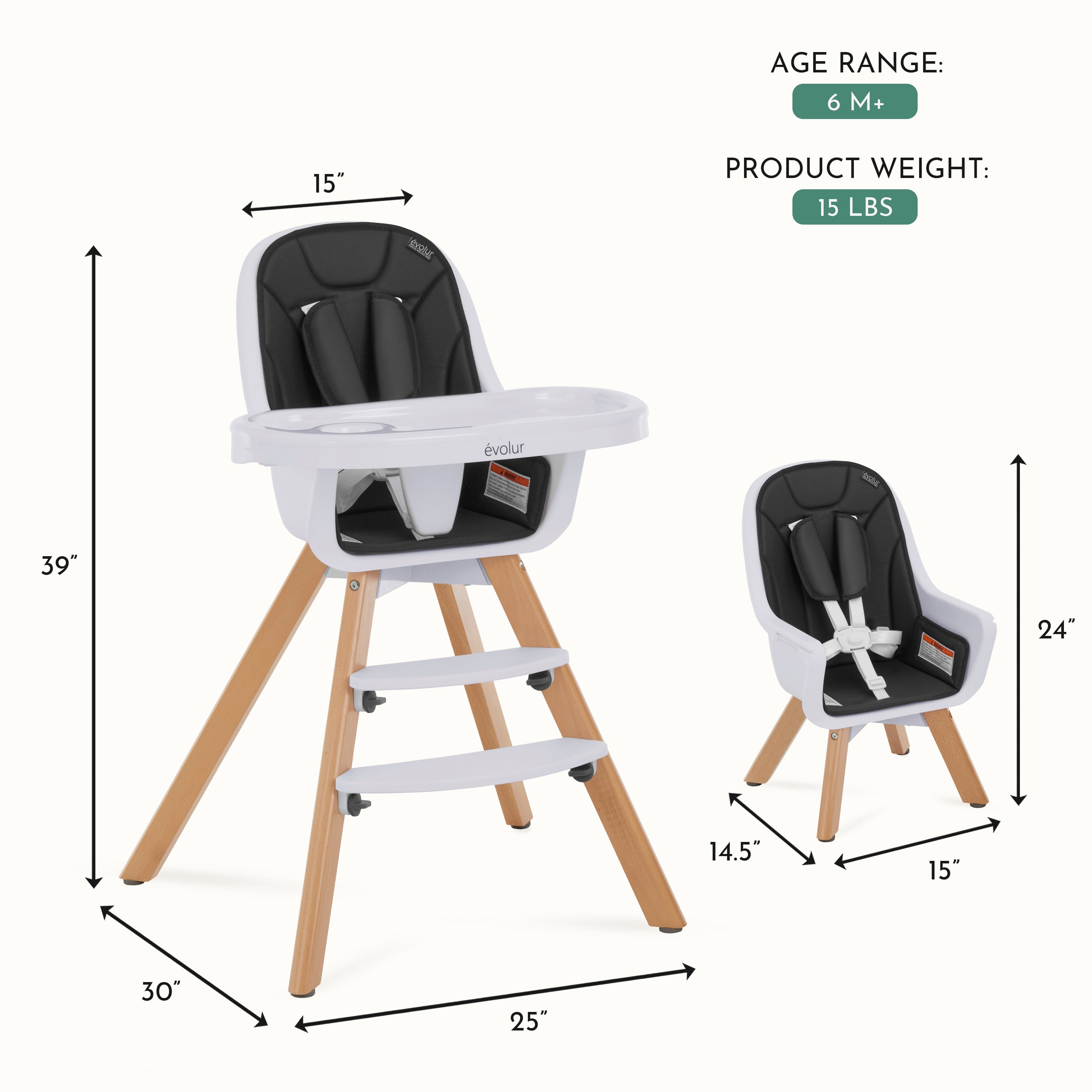 Evolur Zoodle 2-In-1 High Chair