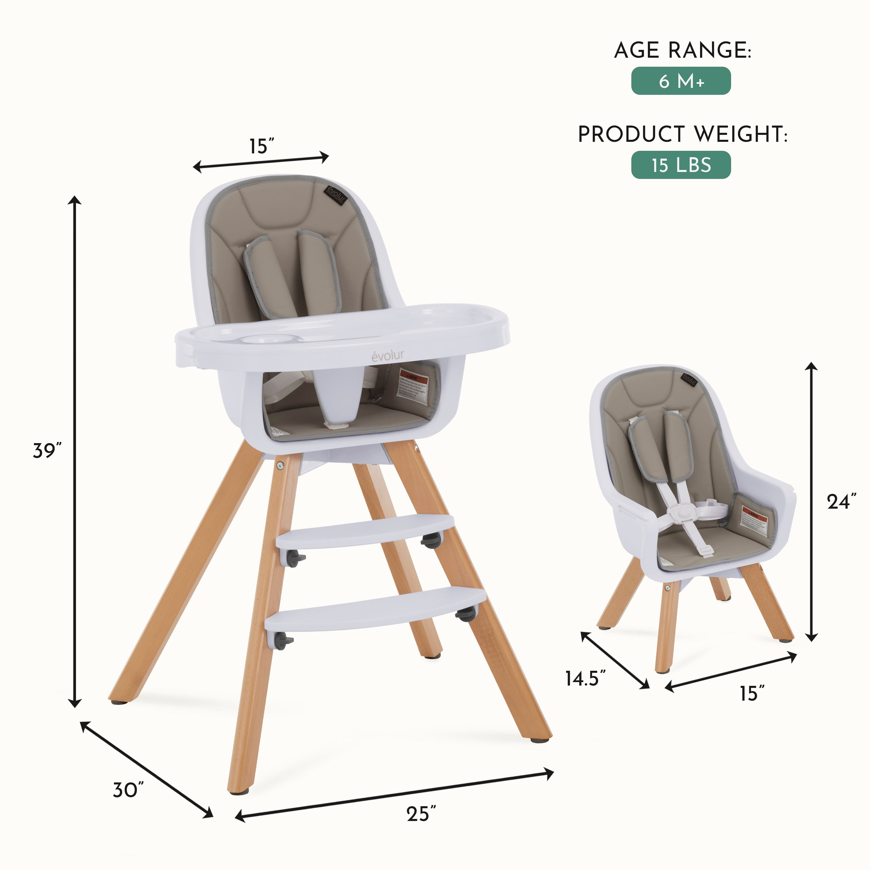 Evolur Zoodle 2-In-1 High Chair