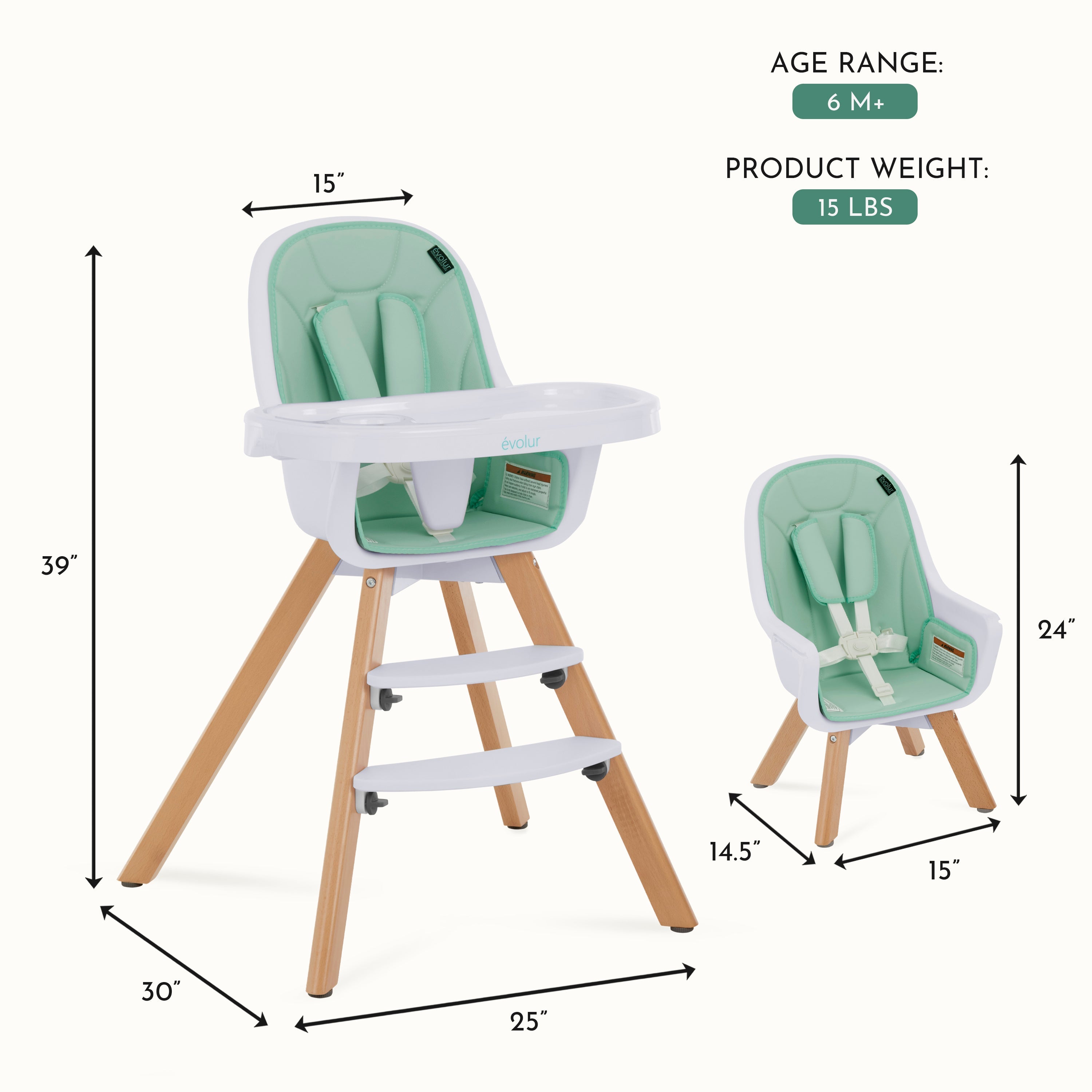 Evolur Zoodle 2-In-1 High Chair