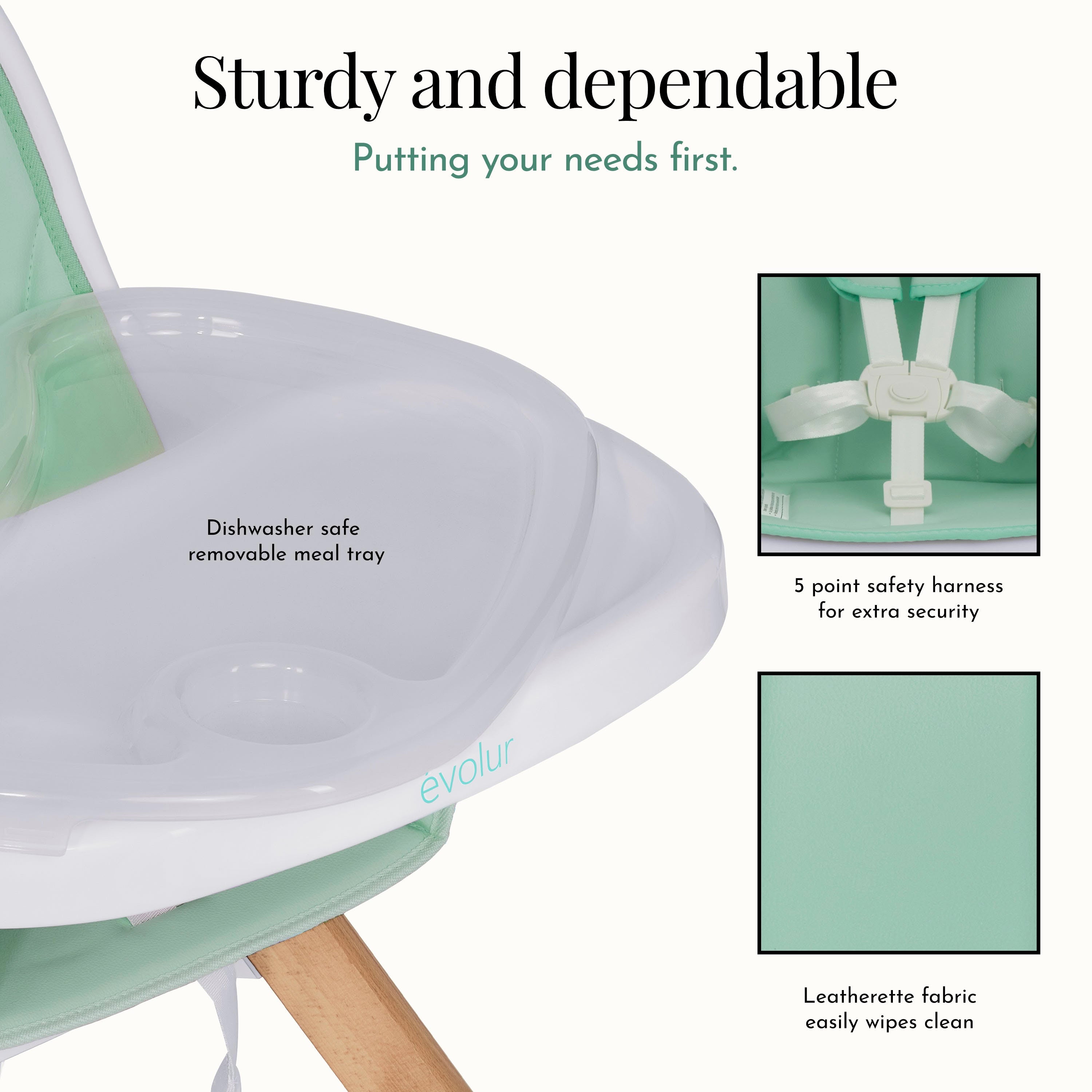 Evolur Zoodle 2-In-1 High Chair