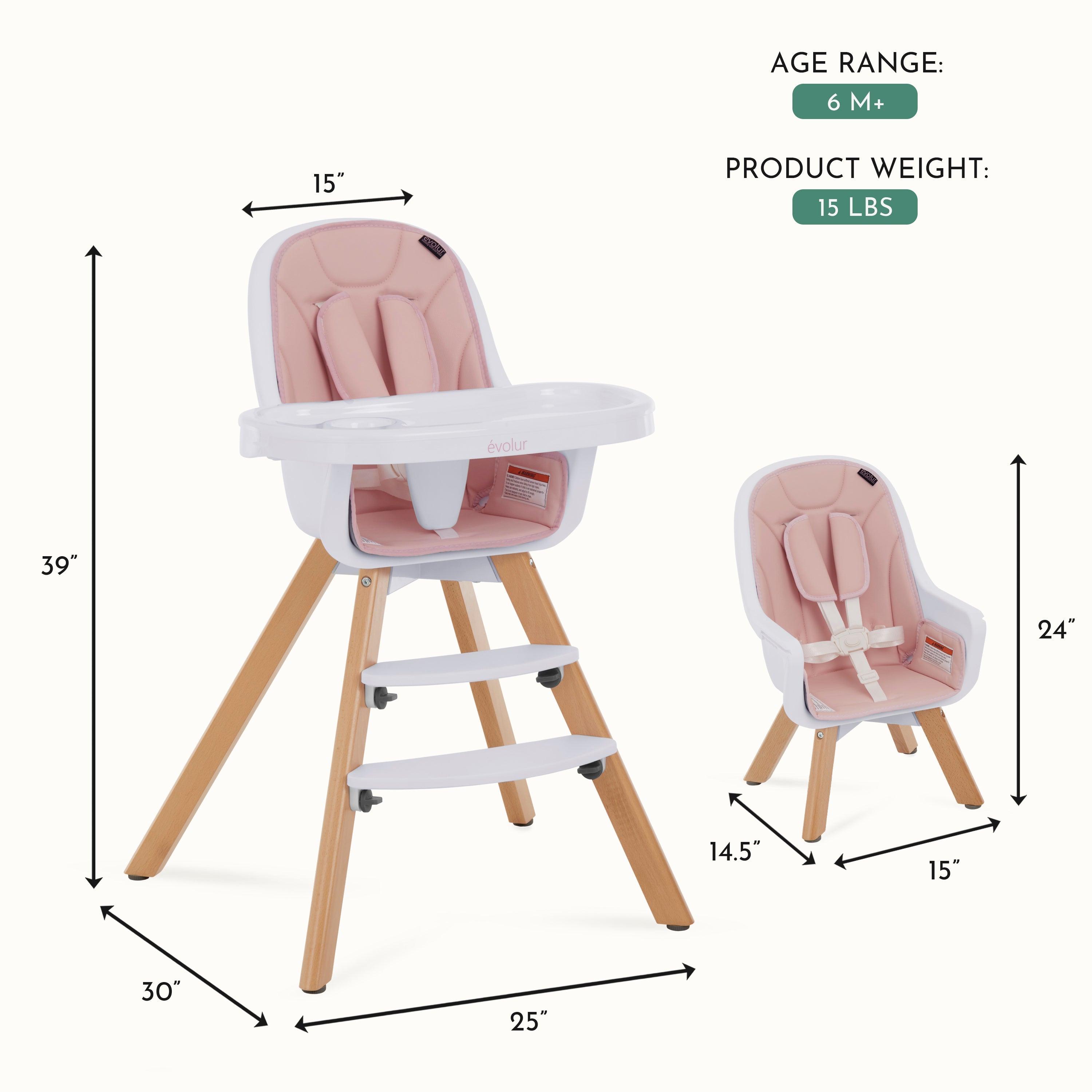 Evolur Zoodle 2-In-1 High Chair