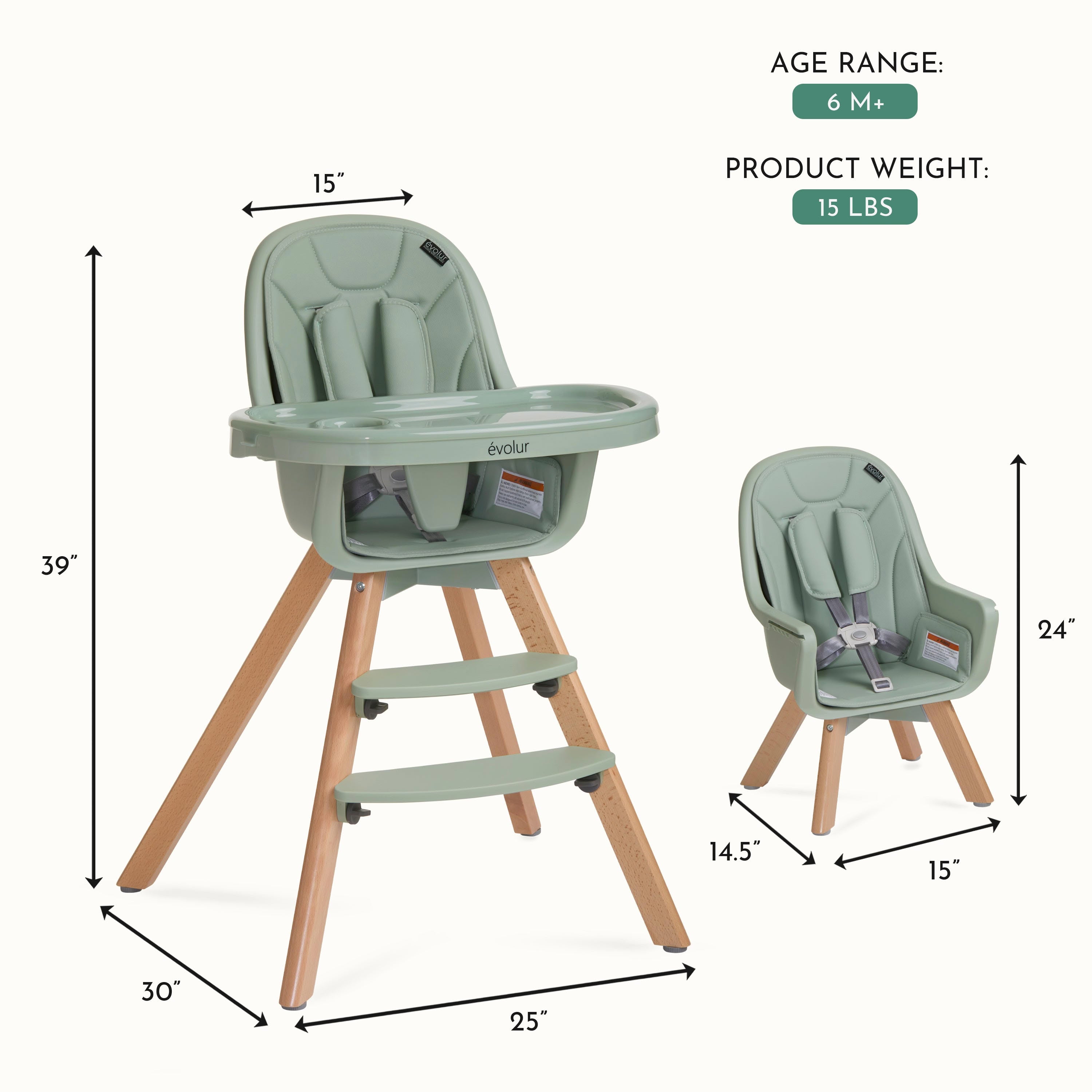 Evolur Zoodle 2-In-1 High Chair