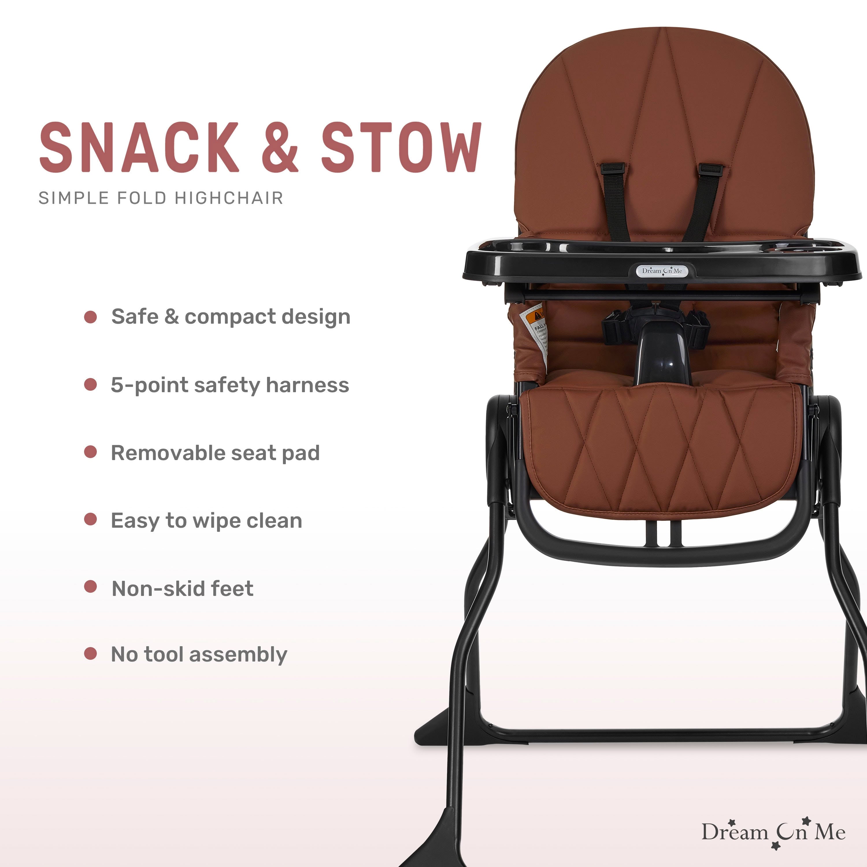 Dream On Me Snack and Stow Baby High Chair