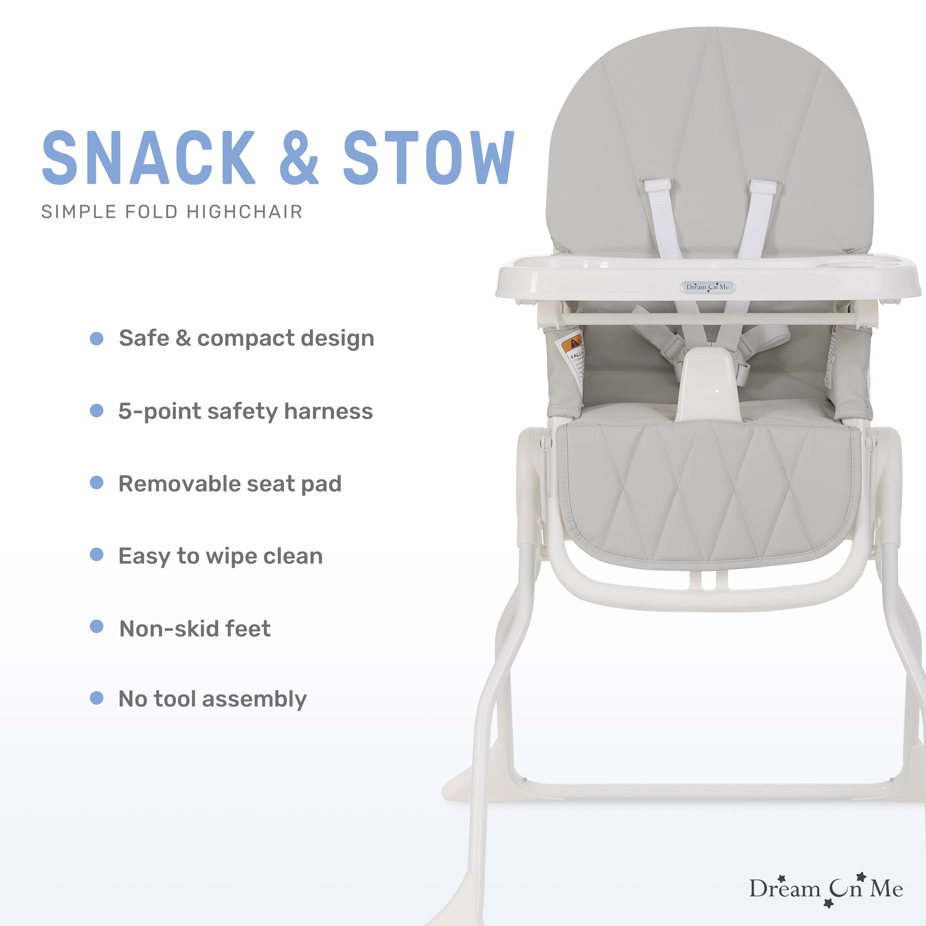 Dream On Me Snack and Stow Baby High Chair