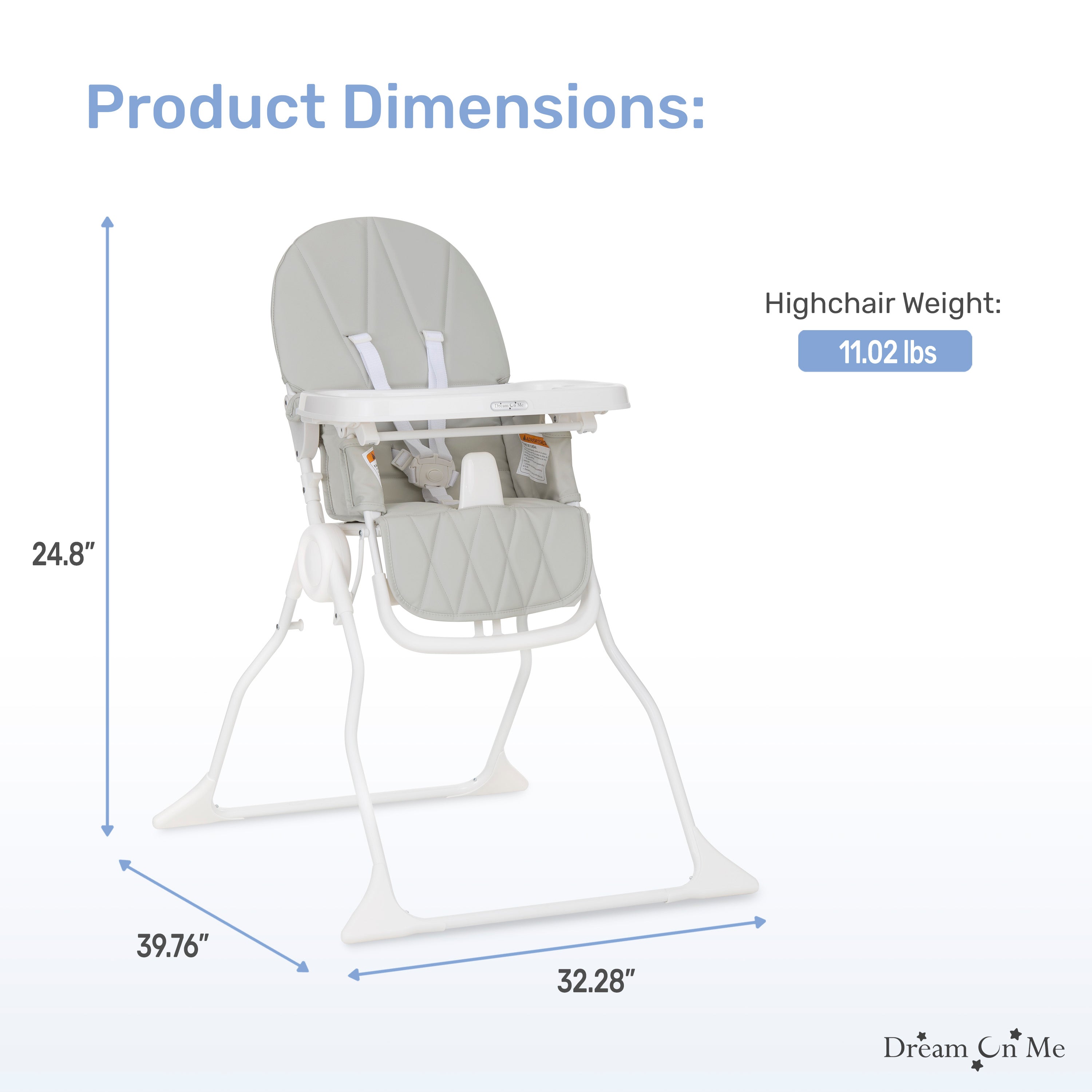 Dream On Me Snack and Stow Baby High Chair