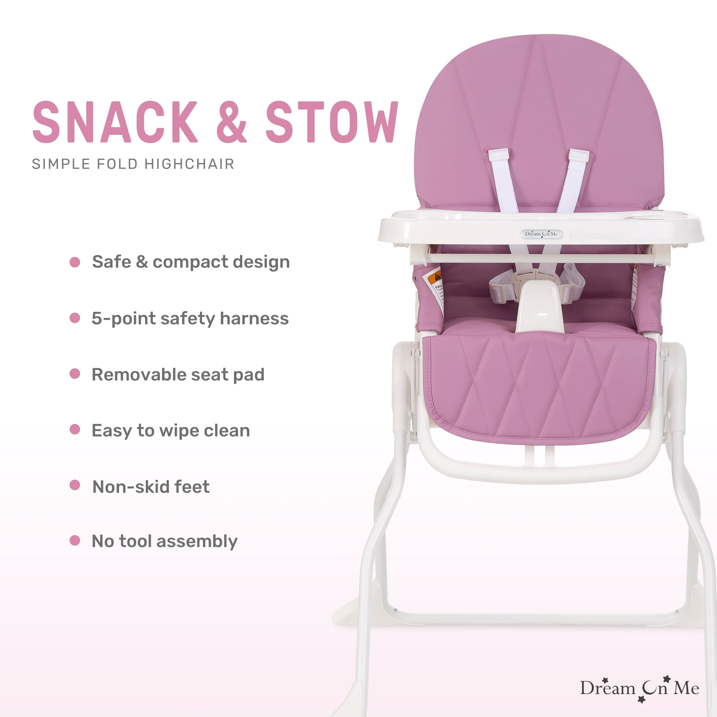 Dream On Me Snack and Stow Baby High Chair