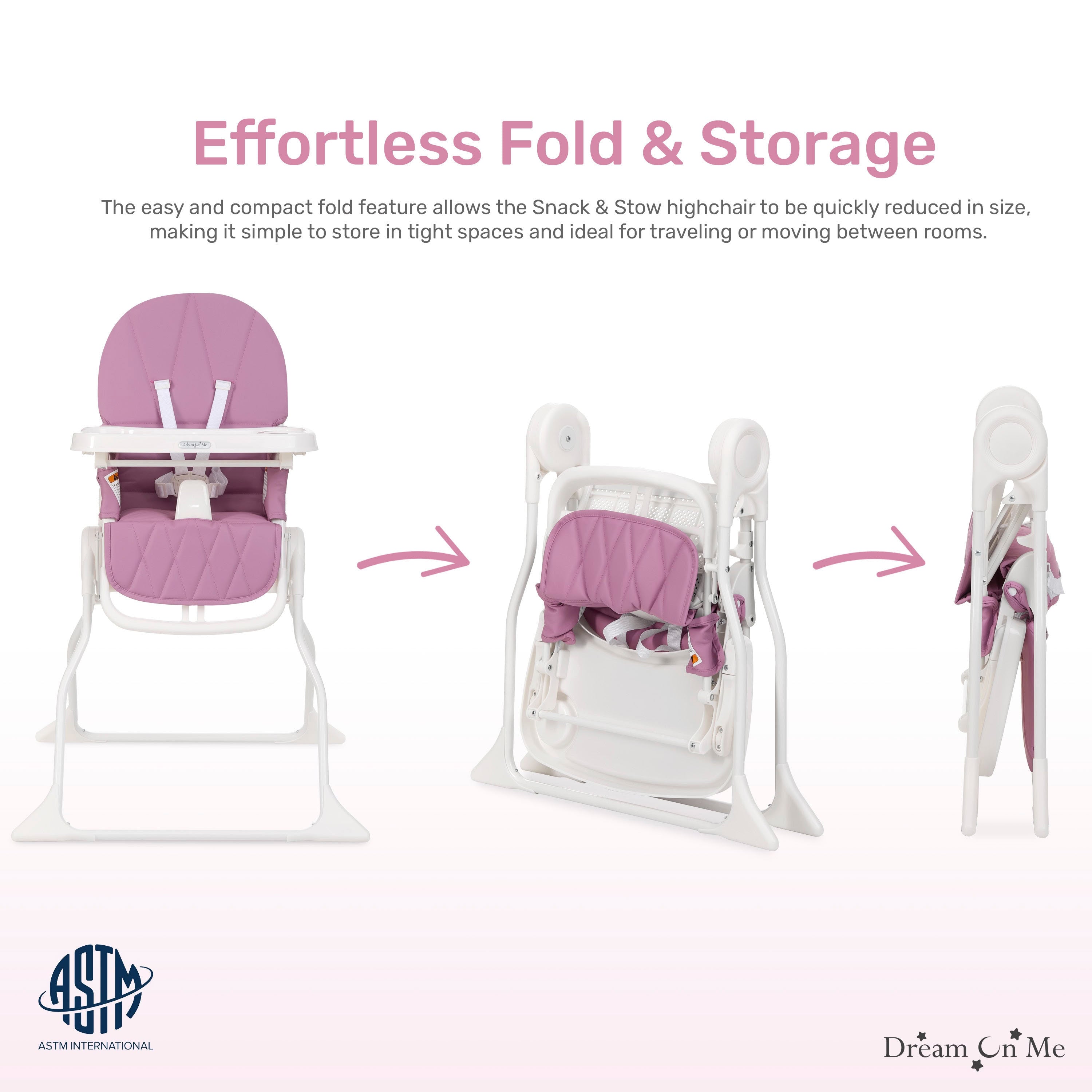 Dream On Me Snack and Stow Baby High Chair