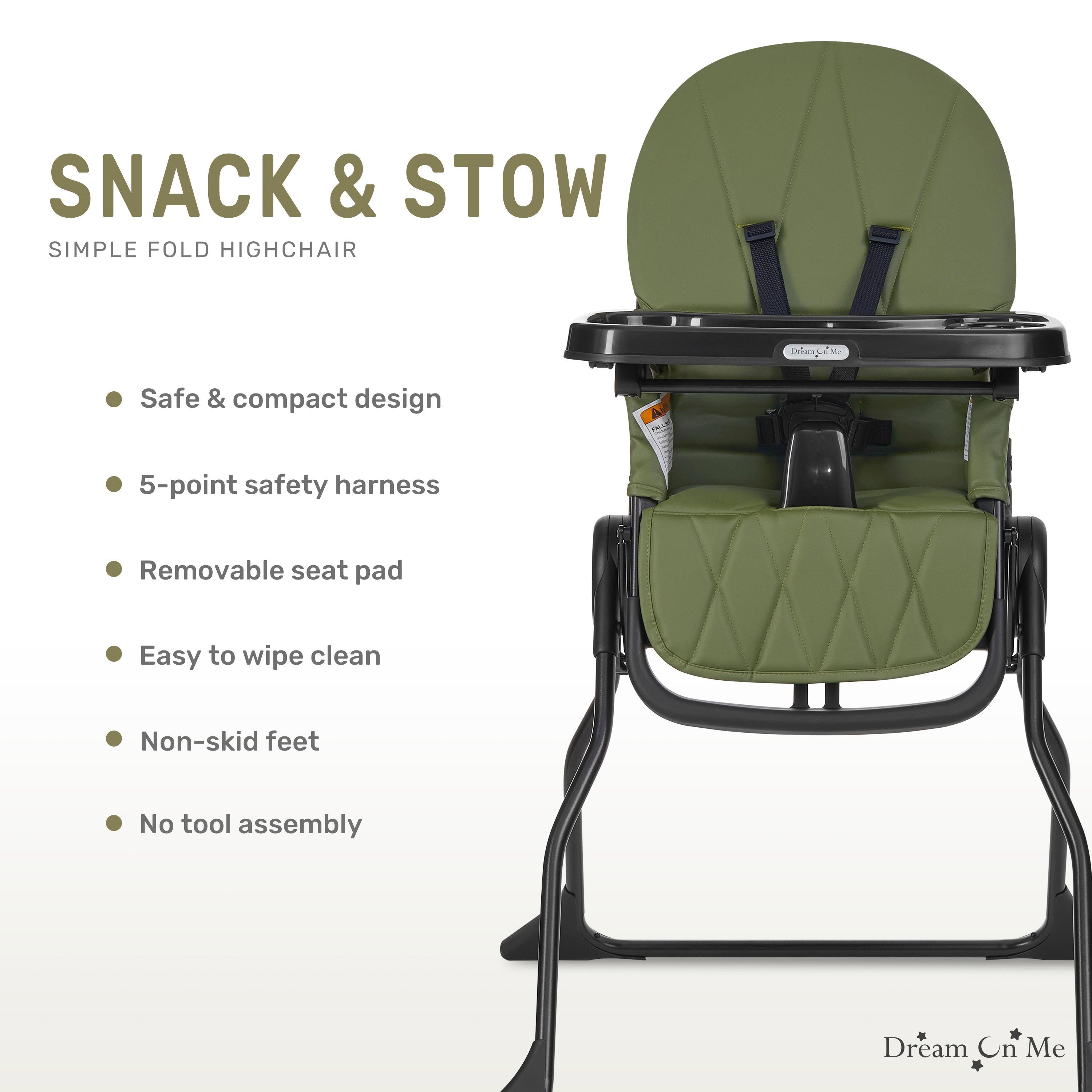 Dream On Me Snack and Stow Baby High Chair