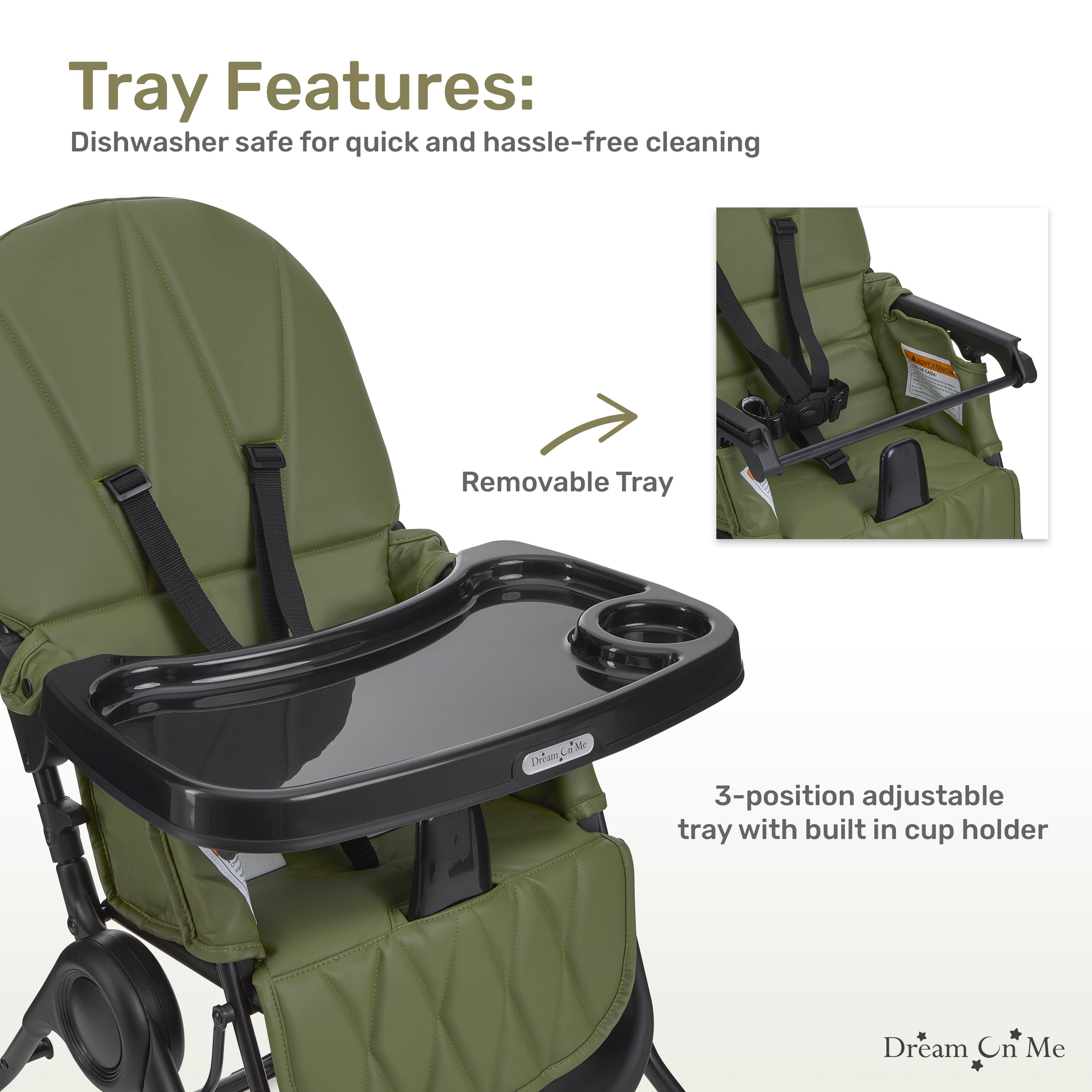 Dream On Me Snack and Stow Baby High Chair