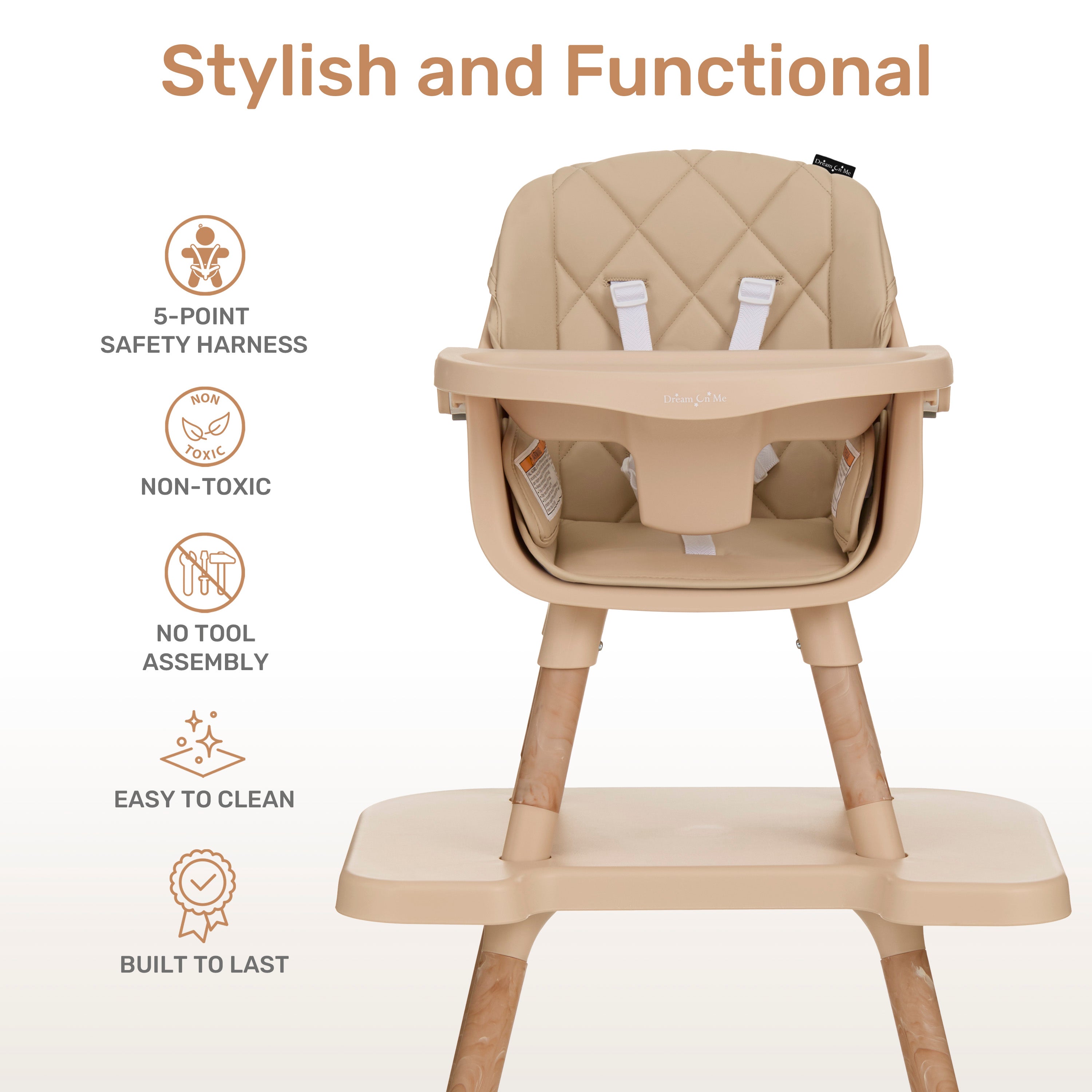 Dream On Me Luna 4 in 1 convertible Highchair