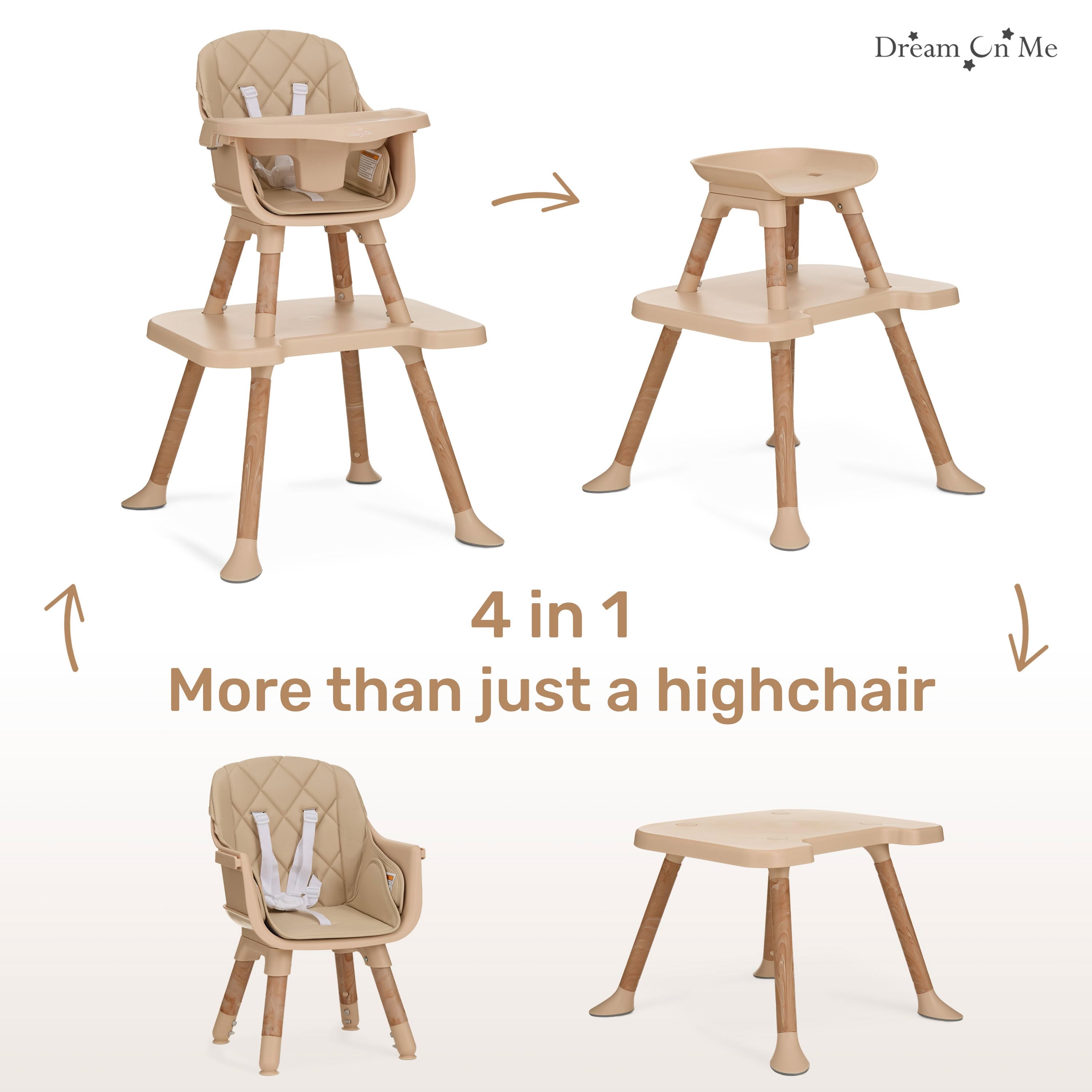Dream On Me Luna 4 in 1 convertible Highchair