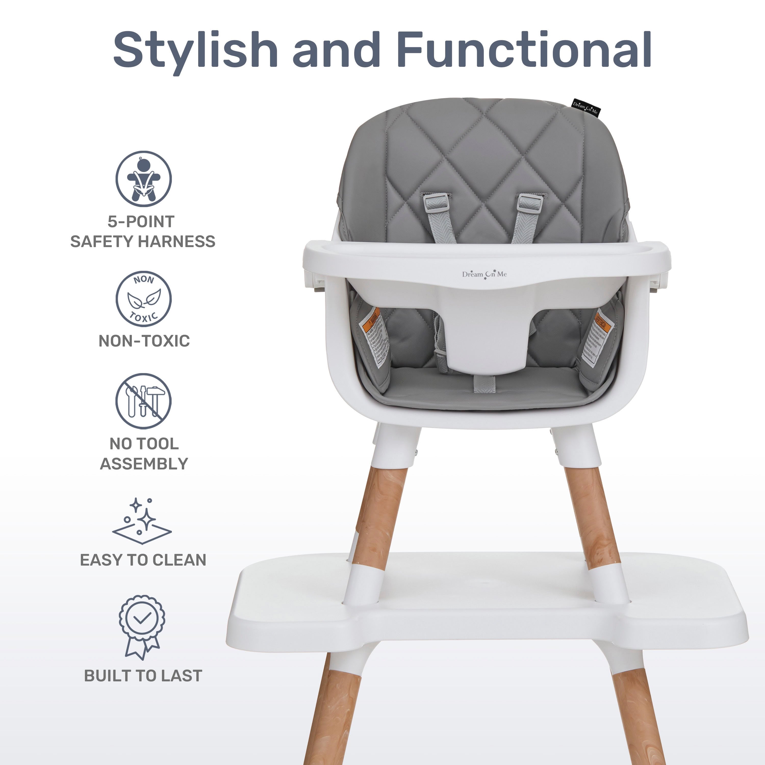 Dream On Me Luna 4 in 1 convertible Highchair
