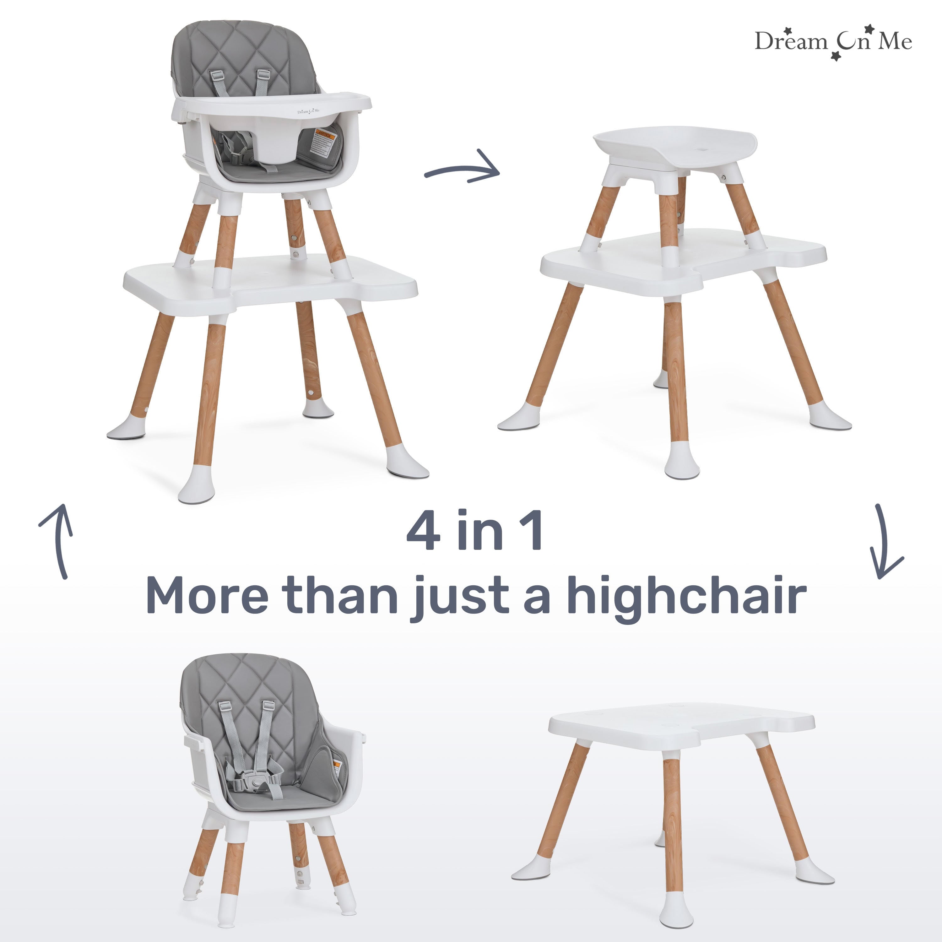 Dream On Me Luna 4 in 1 convertible Highchair