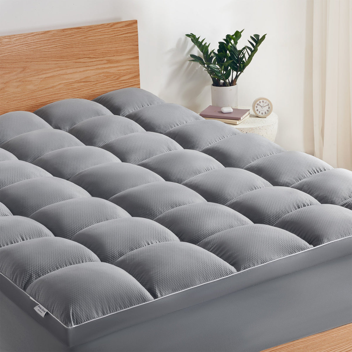 Extra Fluffy Mattress Pad Deep Pockets - Grey
